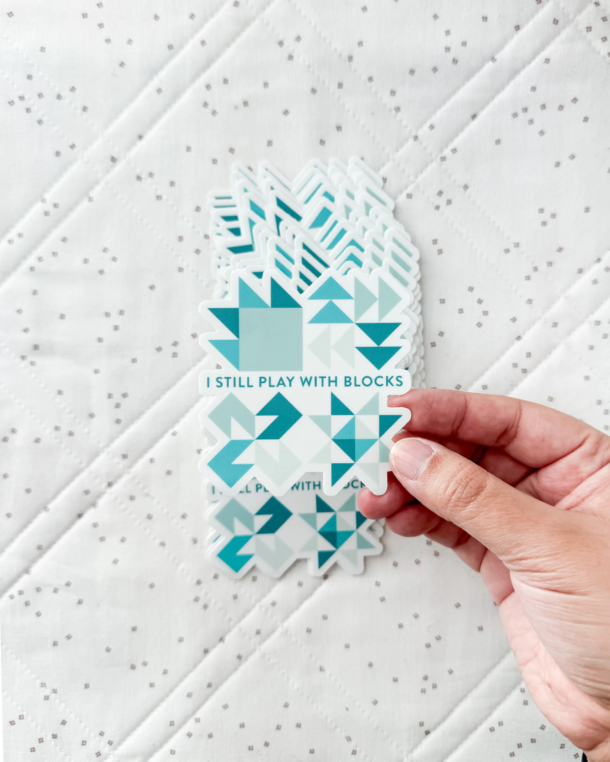 Play With Blocks Sticker - Teal
