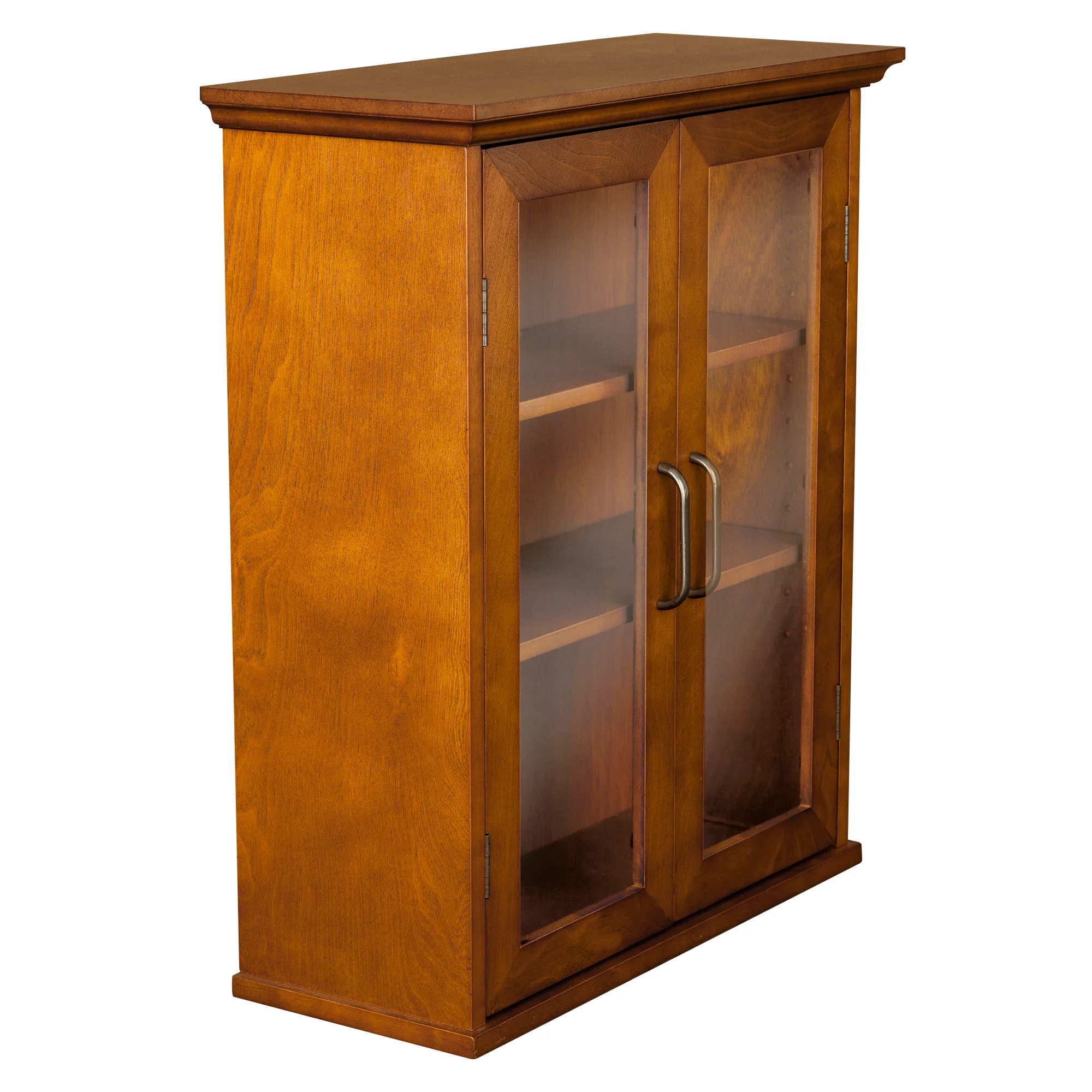 Teamson Home Avery Two-Door Wall Cabinet with Storage, Oiled Oak
