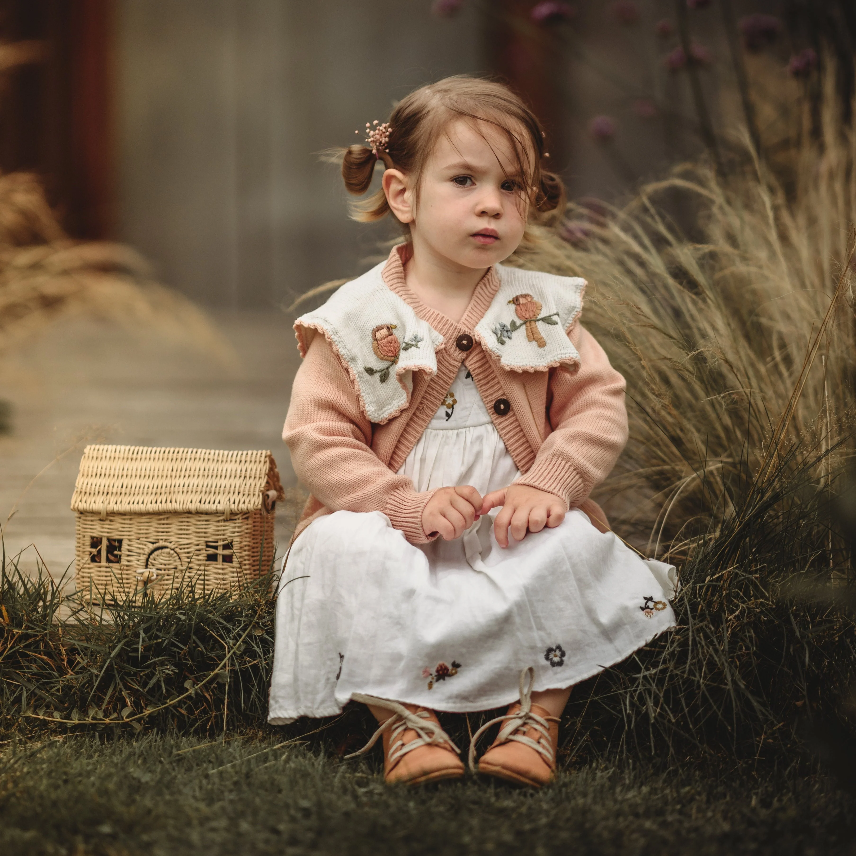 Little Birdie cardigan (Cotton) - Cantaloupe