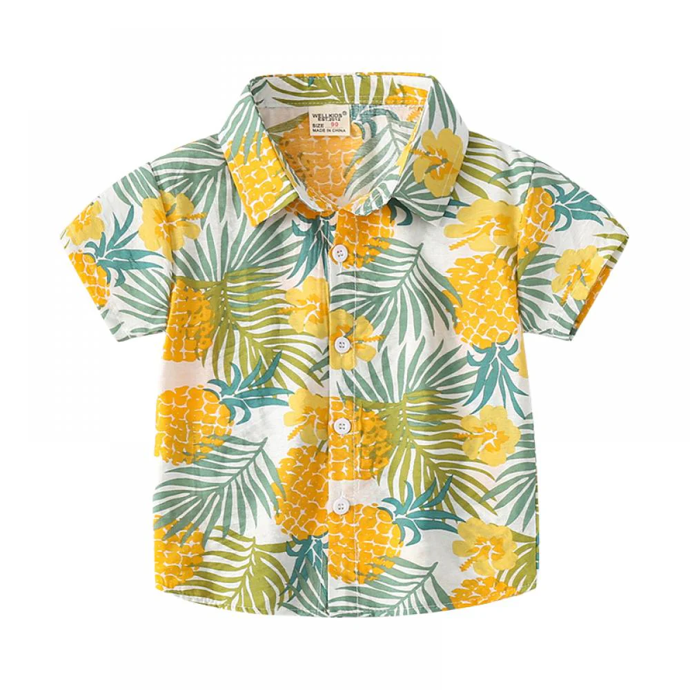Summer Boys' Hawaiian Short Sleeve Casual Shirt Wholesale Kids Clothing