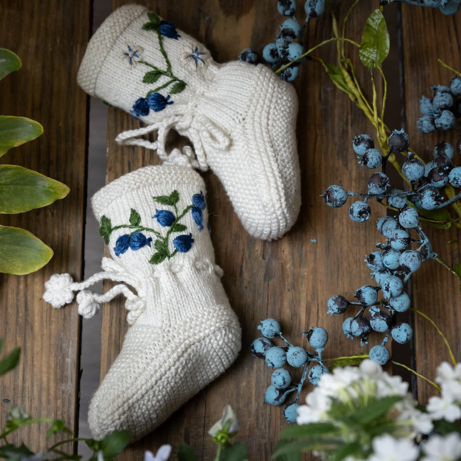 Blueberries footies (Cotton) - Marshmellow