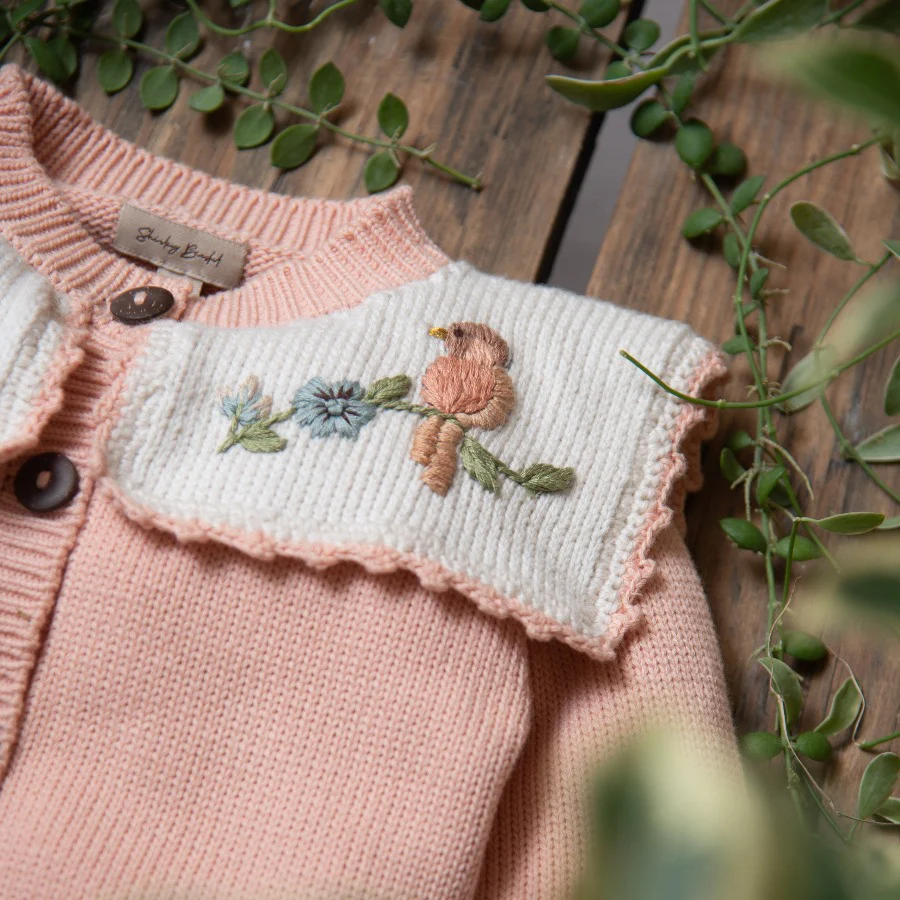 Little Birdie cardigan (Cotton) - Cantaloupe