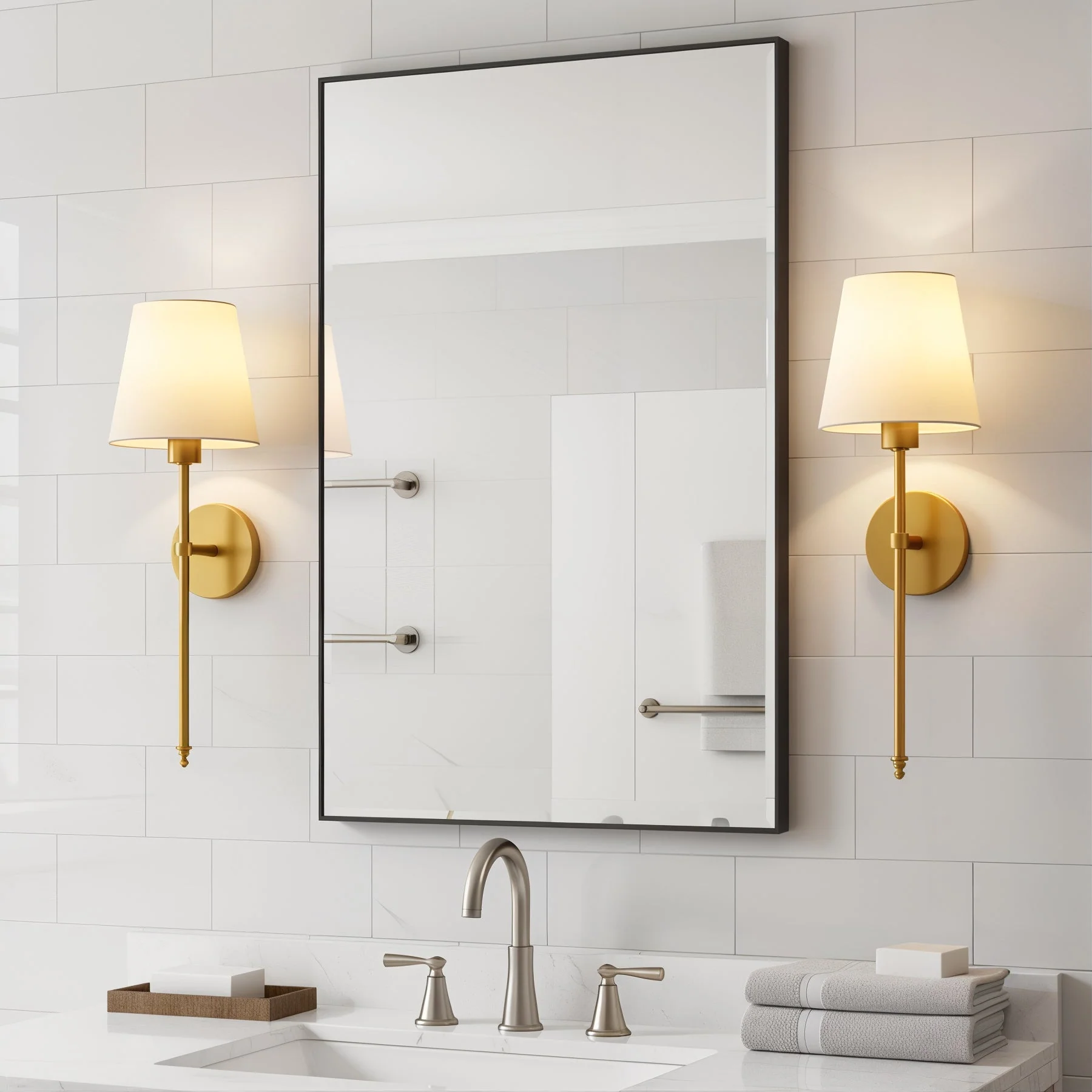 Wireless Contemporary Wall Sconces (Set of 2)