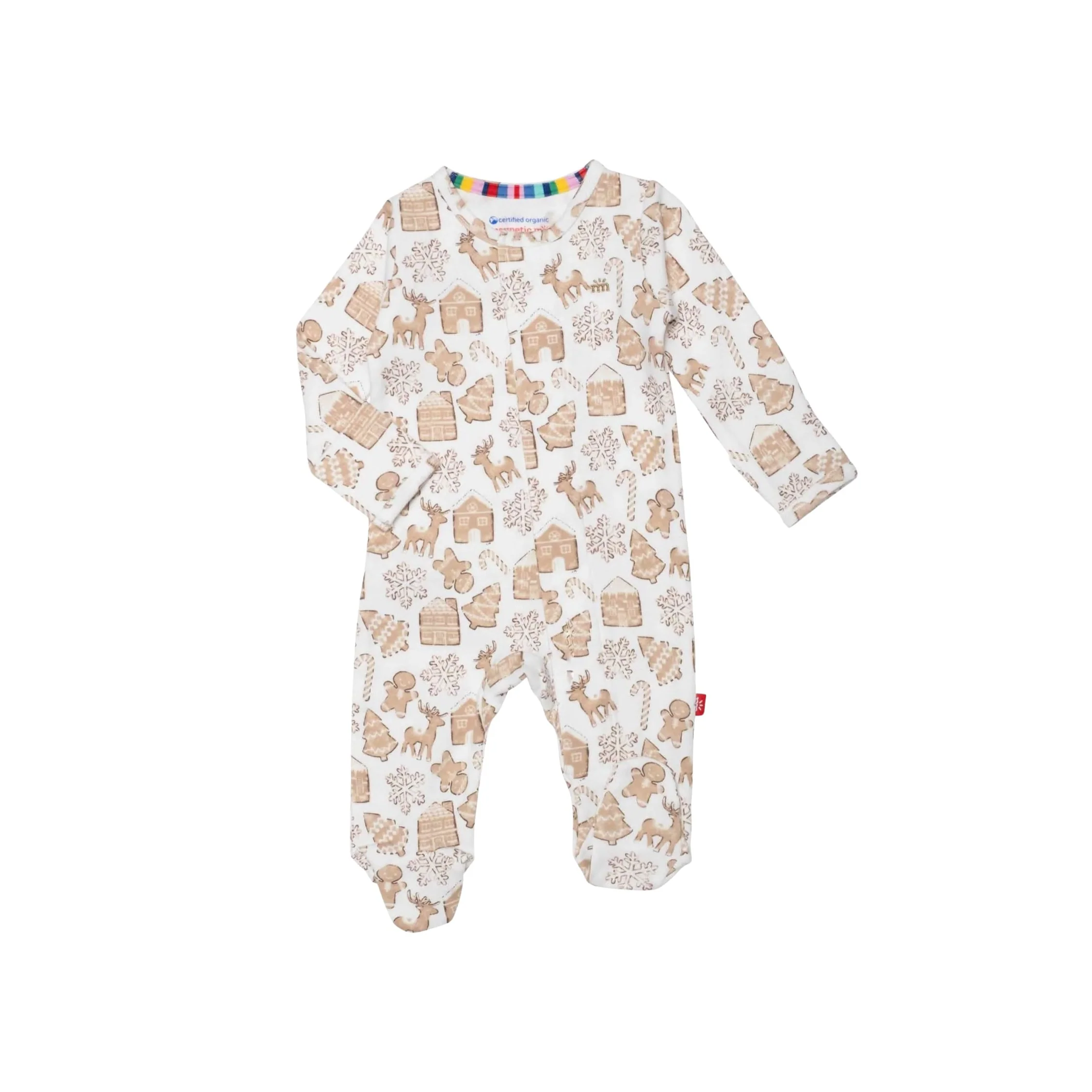 (LB) Gingerbread Organic Cotton Magnetic Footie