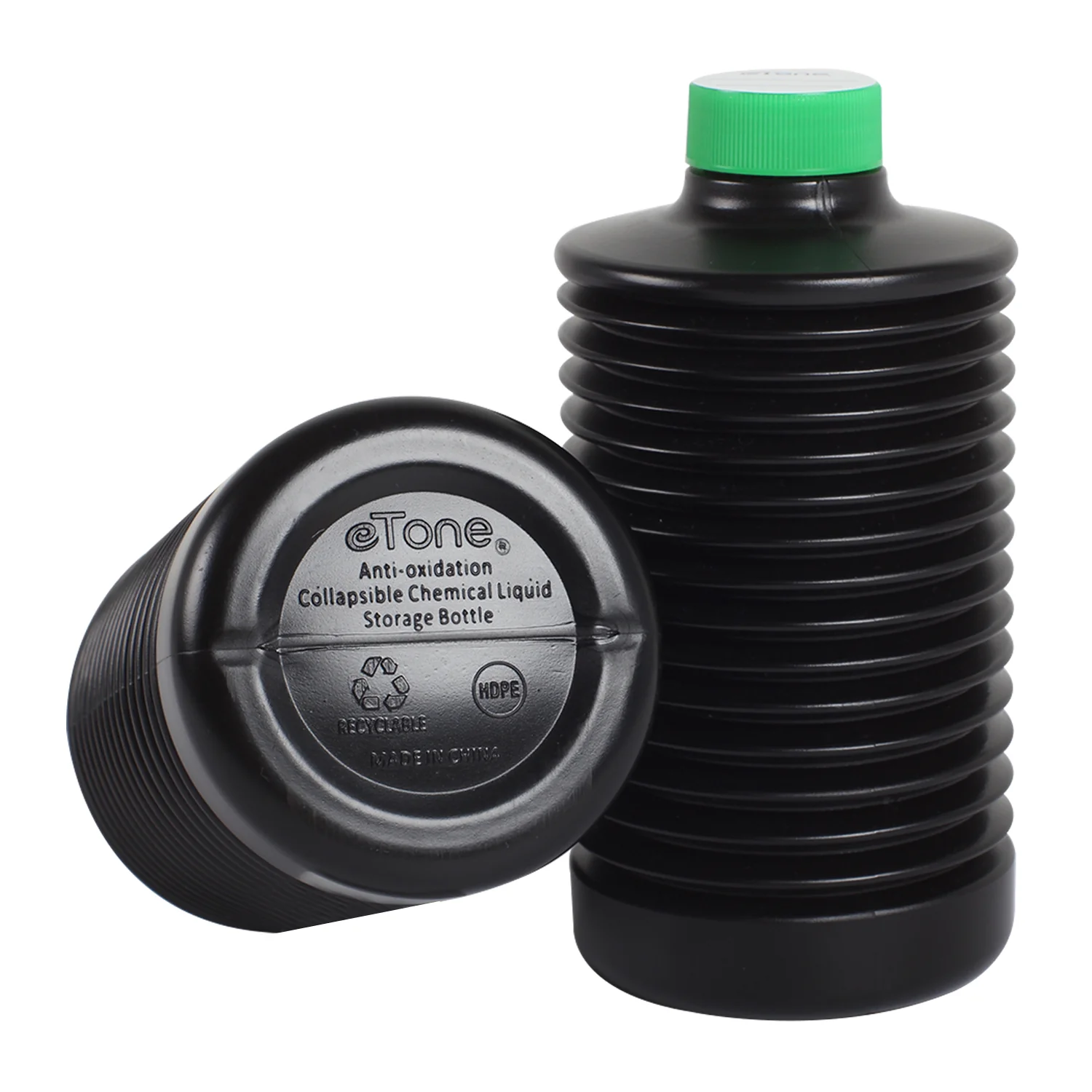 eTone Collapsible Storage Bottle 1 Litre HDPE for Darkroom Chemical Laboratory Chemical Reagent Bottle Photosensitive Material