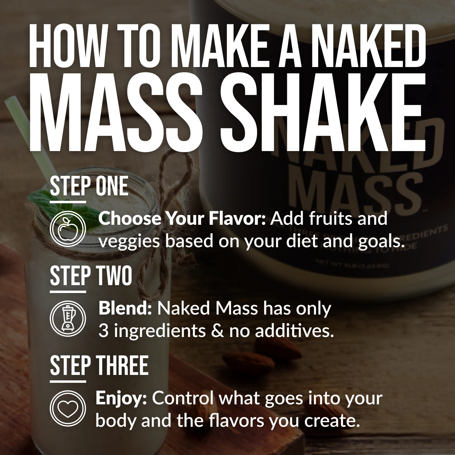 Mass Gainer Protein Supplement | Naked Mass - 8LB