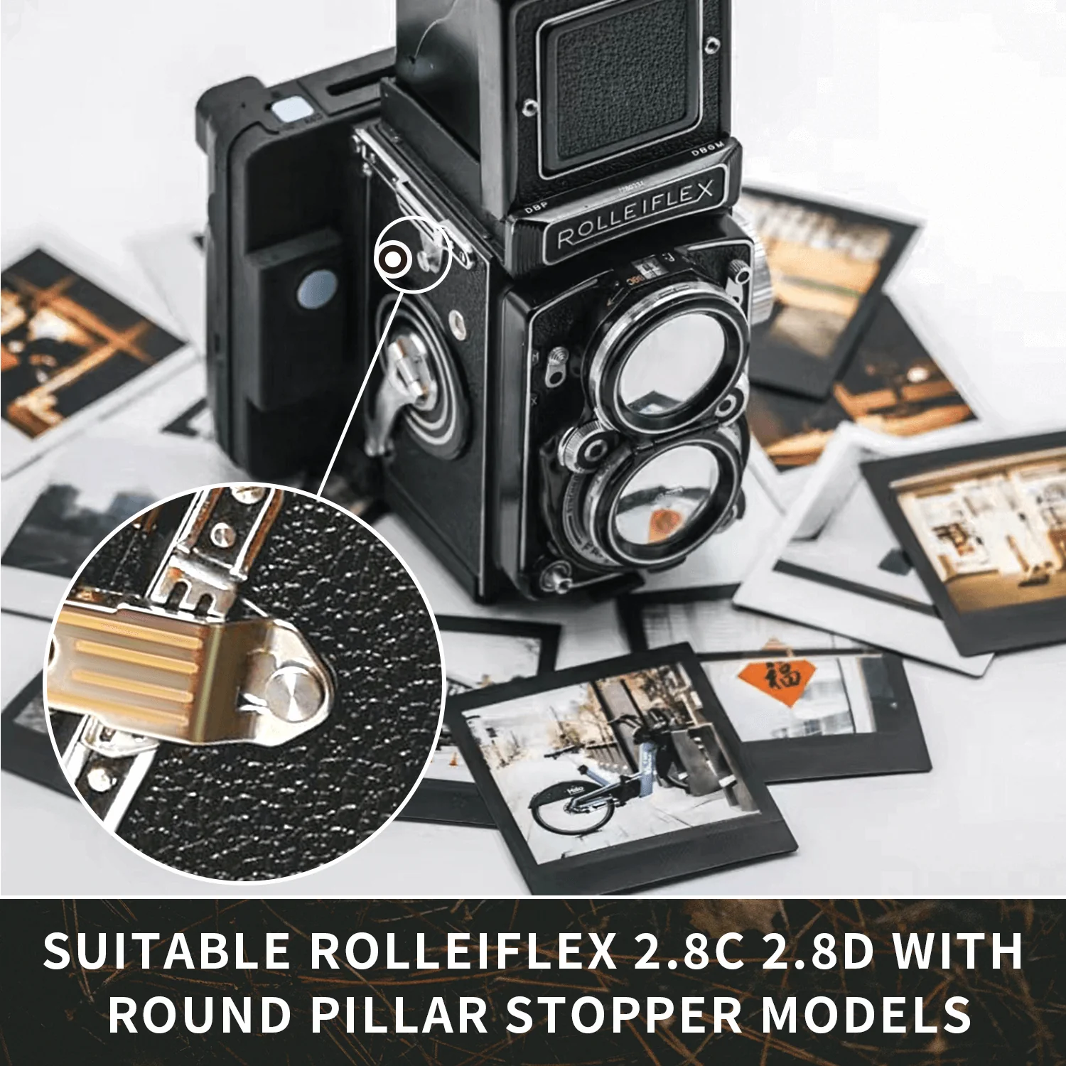 Leather Neck Strap With Shoulder Pad For Rolleiflex 2.8C 2.8D TLR Camera