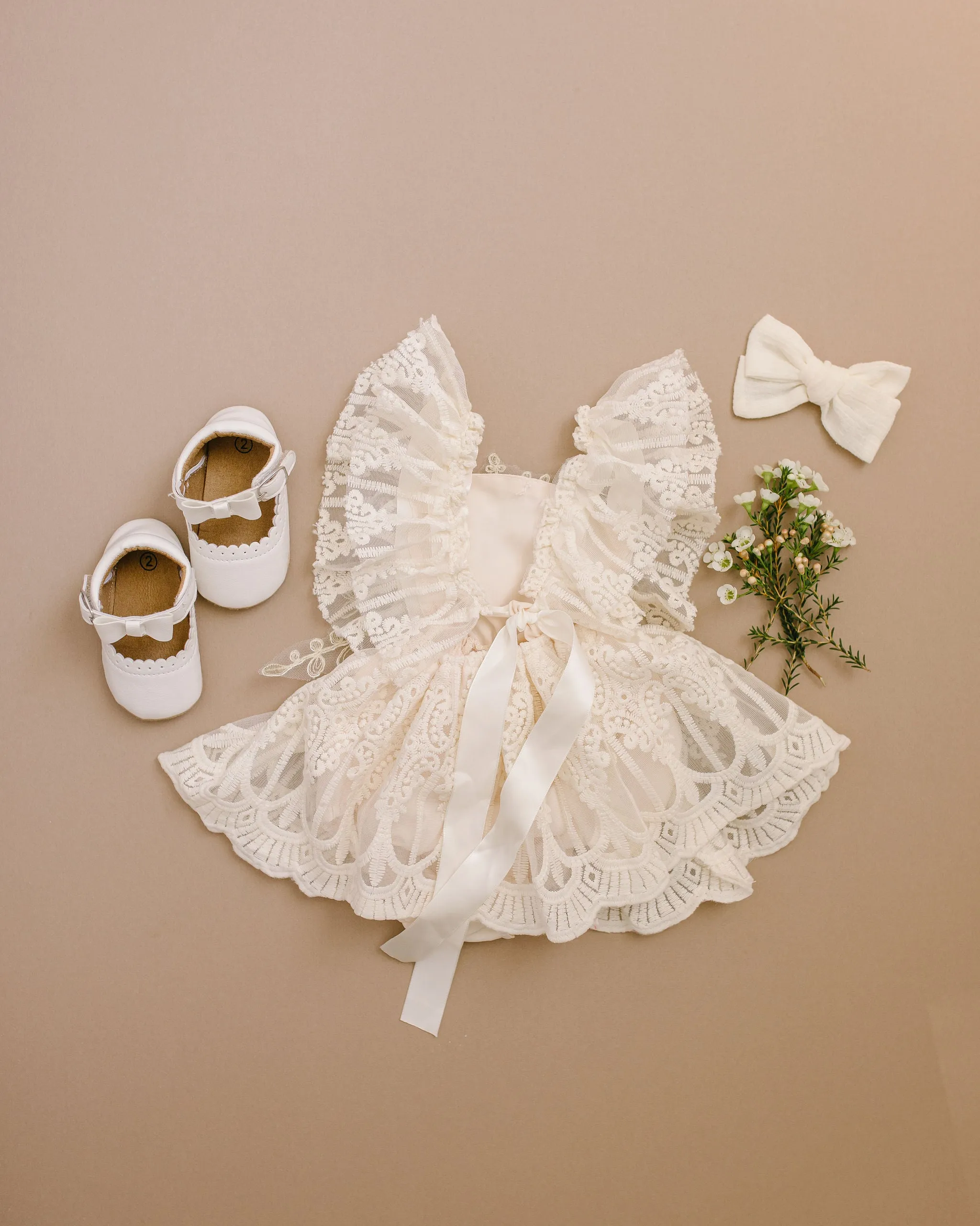 Rosalie Bloom Romper in Cream