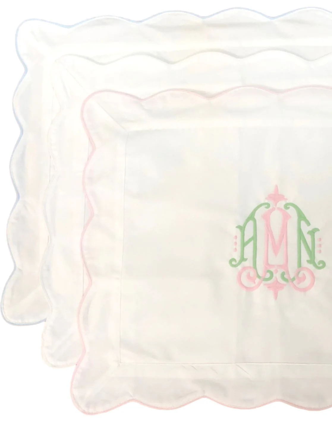 Piped Scalloped Trim Baby Pillow Sham