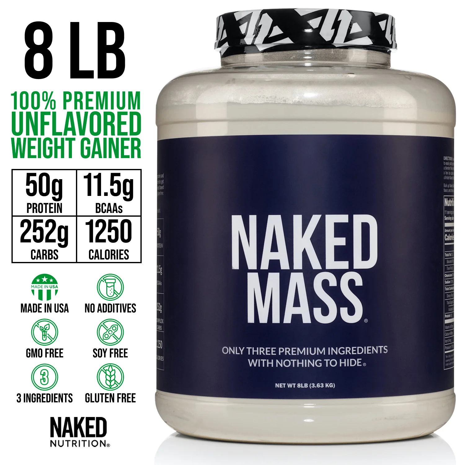 Mass Gainer Protein Supplement | Naked Mass - 8LB