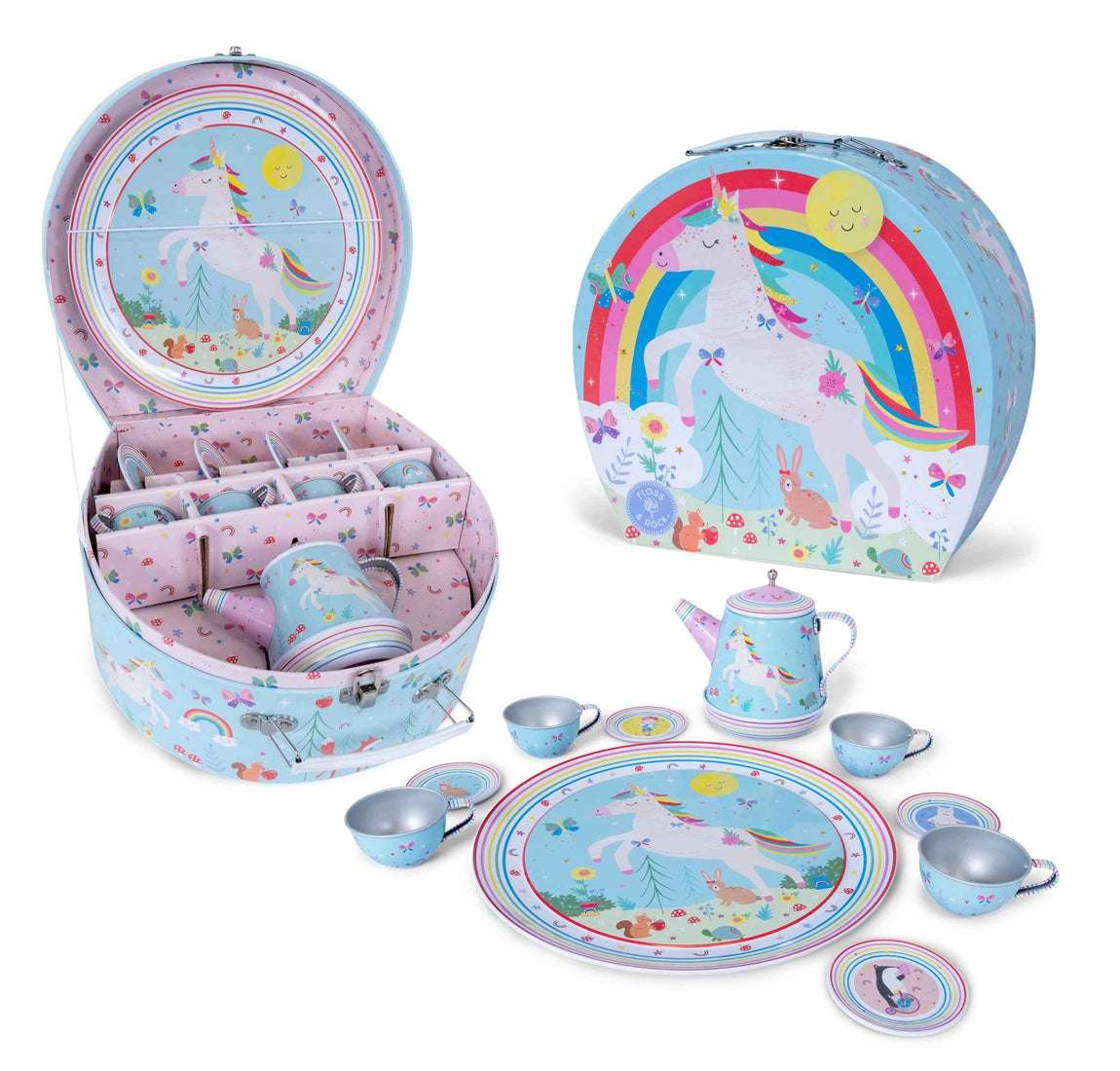 Rainbow Fairy 11pc Musical Tin Tea Set