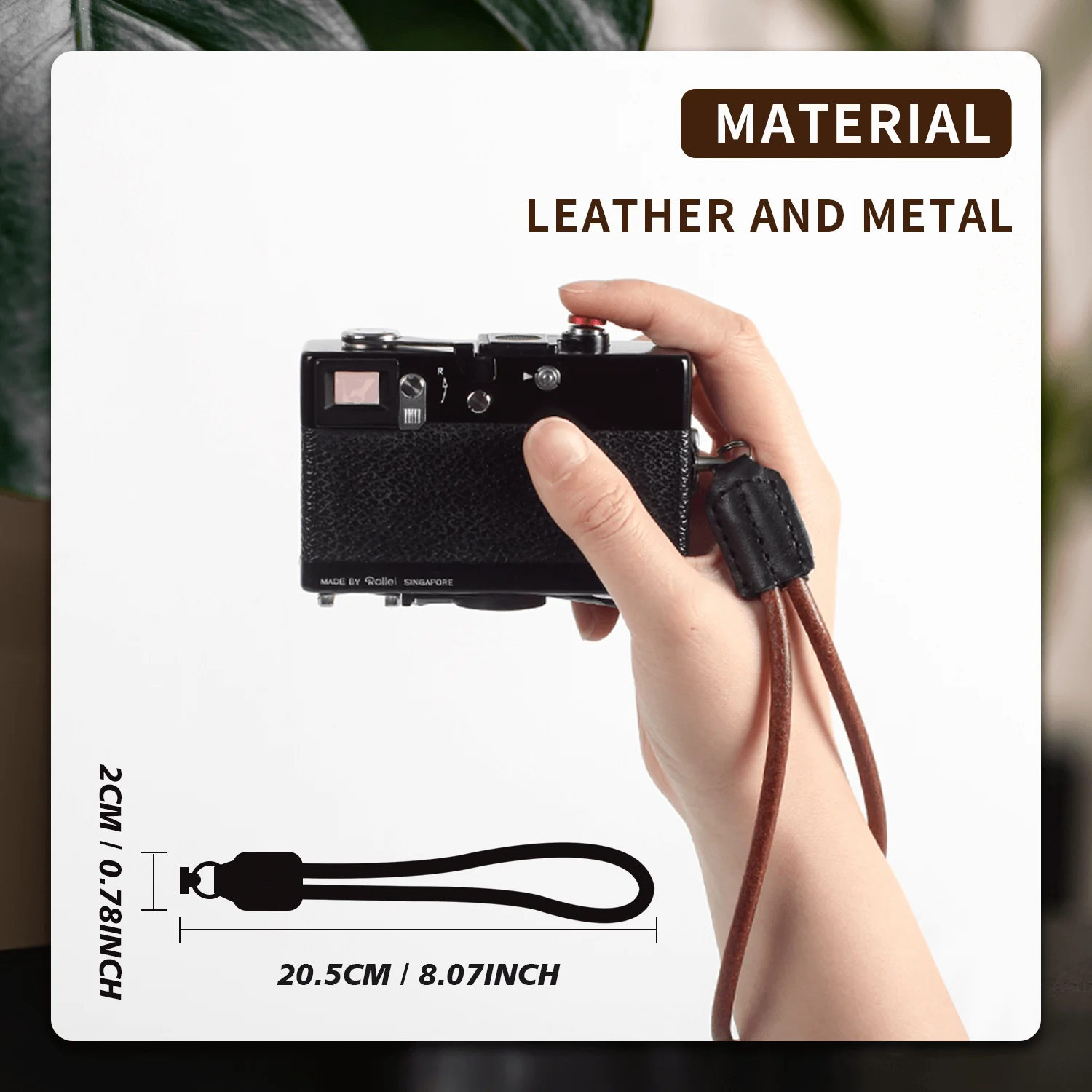 Leather Neck Wrist Shoulder Strap Belt Clips Lugs For Rollei 35 Silver Black Classic 35 35S 35T 35SE 35TE AS IS 35 LED B35 Cameras