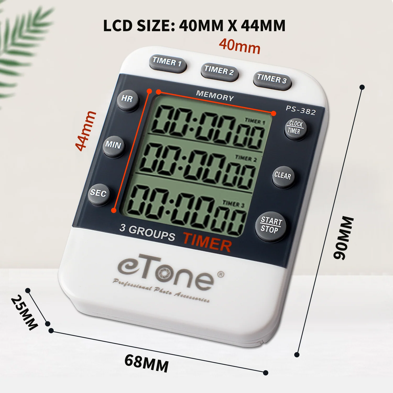 eTone 3 Channel Triple Darkroom Timer Counter Film Developing Countdown Clock
