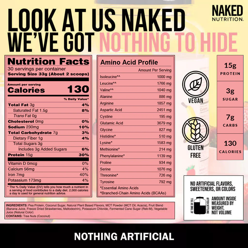 Strawberry Banana Protein Shake | Naked Shake - 30 Servings