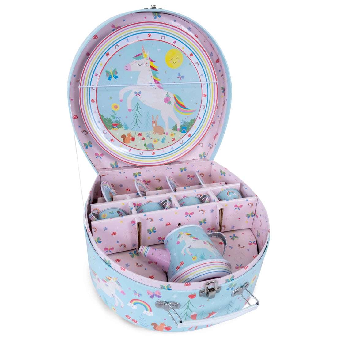Rainbow Fairy 11pc Musical Tin Tea Set