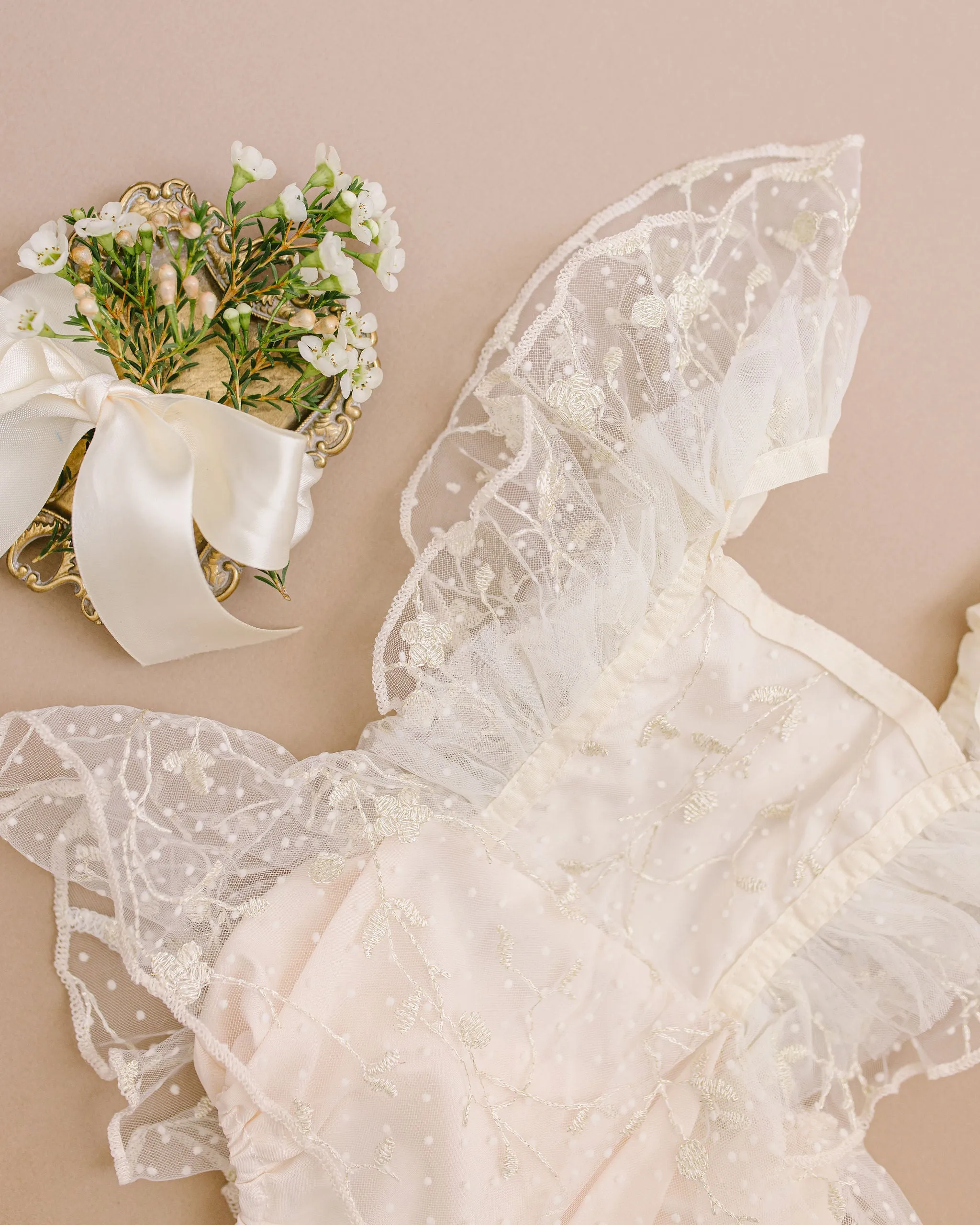 Starlight Lace Romper in Ivory