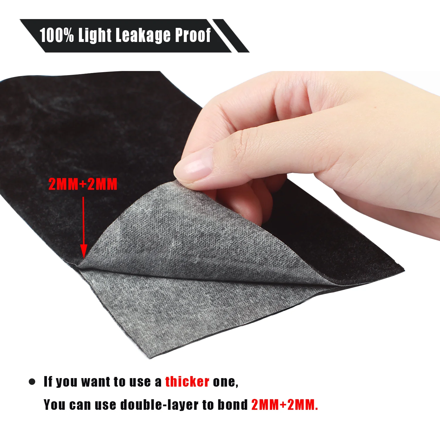 Self Adhesive Baffle Flannel 100x200x2mm Camera Panorama Film Back Graflock Back Repair Mirror Damper Light Seal Light Proof Kit
