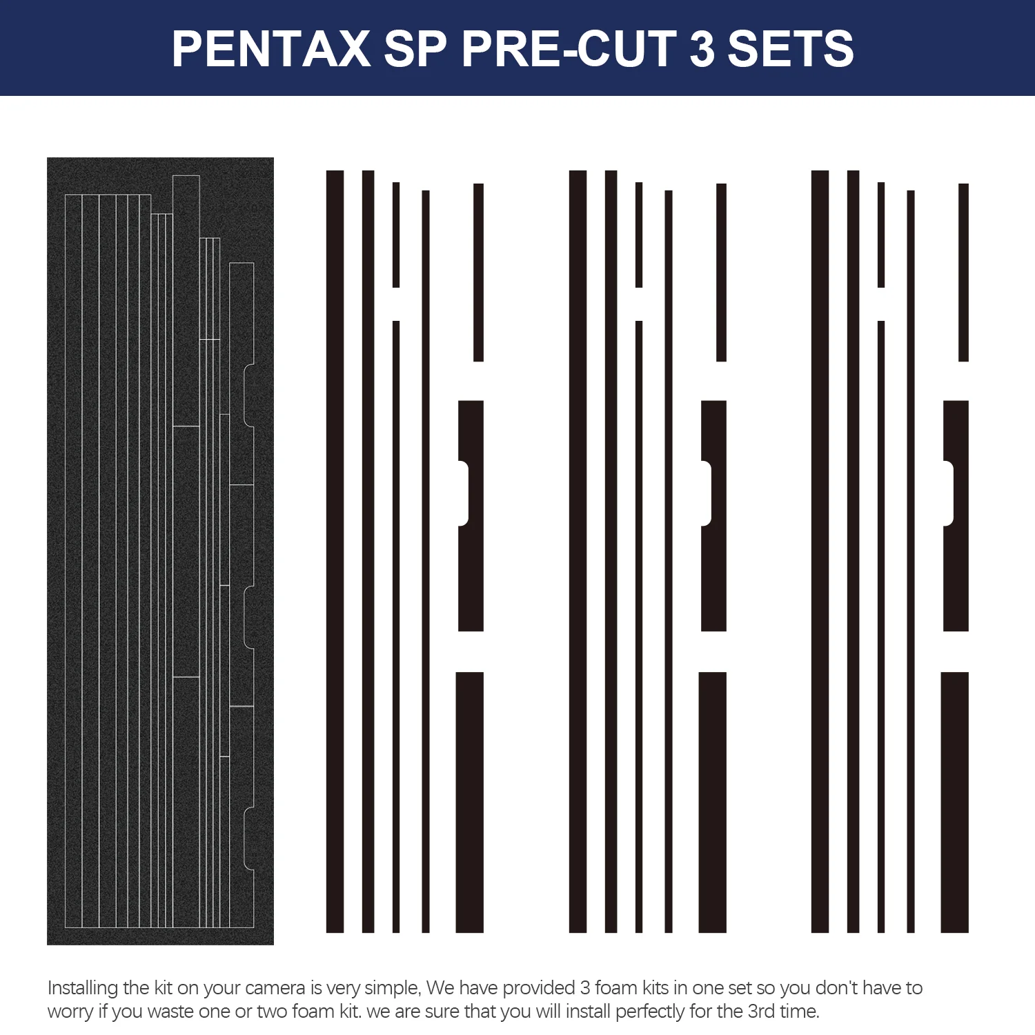 Pre-cut Custom Light Seal Foam Sponge Kits Repair For Asahi Pentax Spotmatic SP/SPII/SPF/ K1000