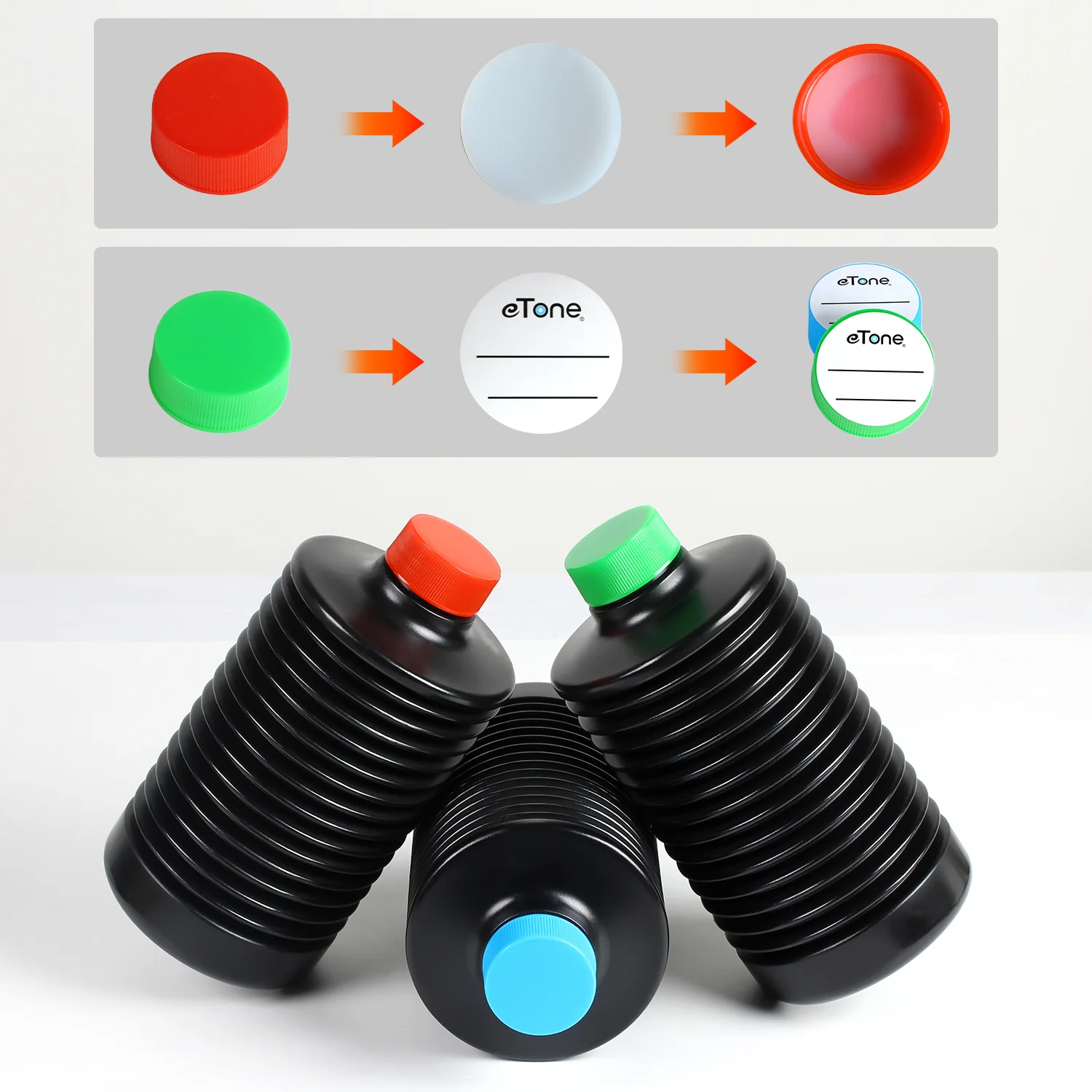 eTone Collapsible Storage Bottle 1 Litre HDPE for Darkroom Chemical Laboratory Chemical Reagent Bottle Photosensitive Material