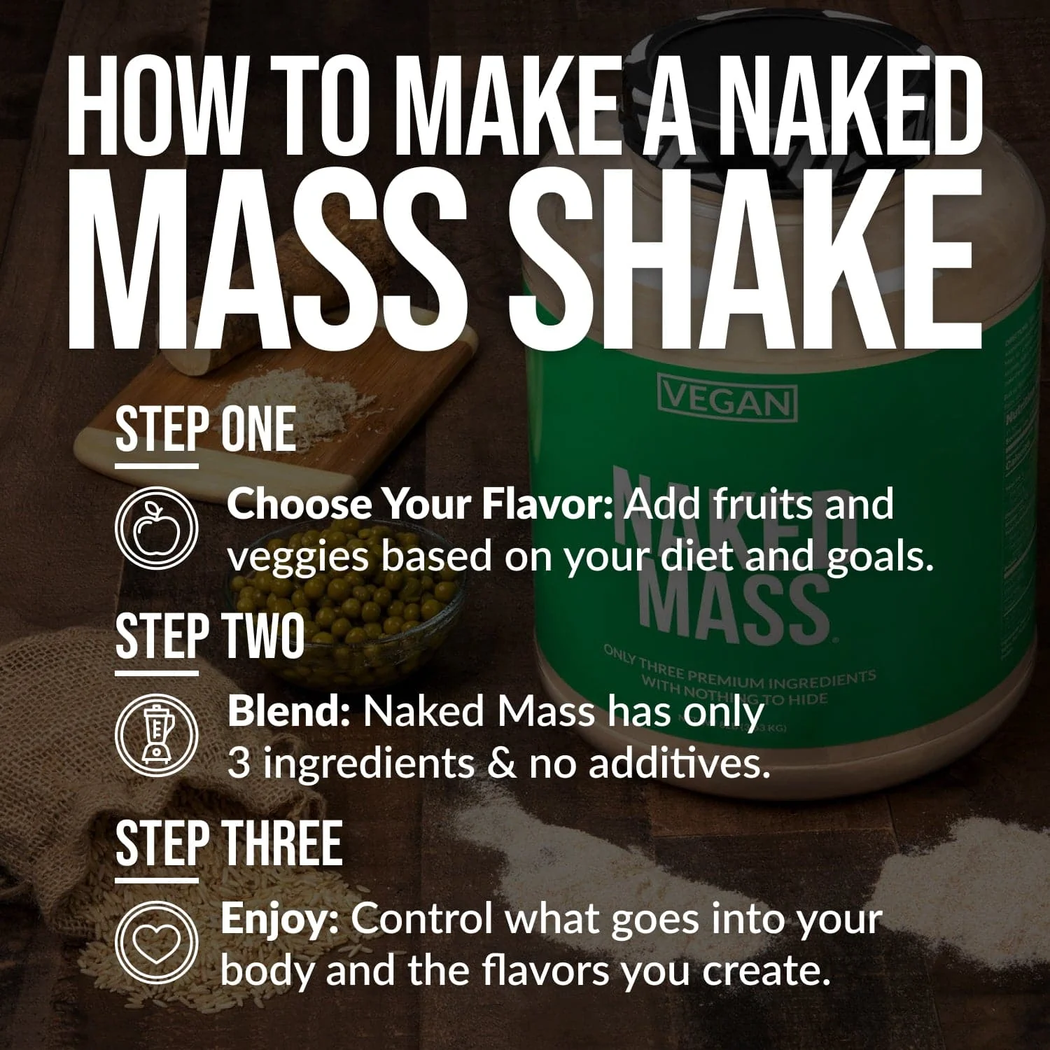Vegan Mass Gainer Supplement | Naked Vegan Mass - 8LB