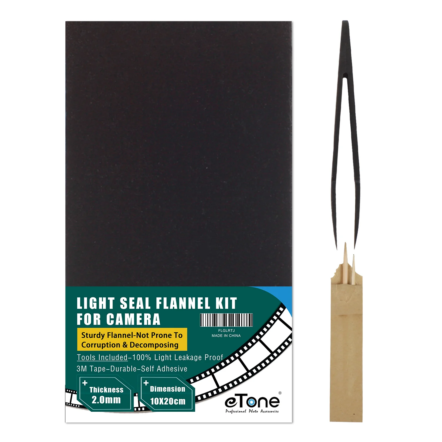 Self Adhesive Baffle Flannel 100x200x2mm Camera Panorama Film Back Graflock Back Repair Mirror Damper Light Seal Light Proof Kit