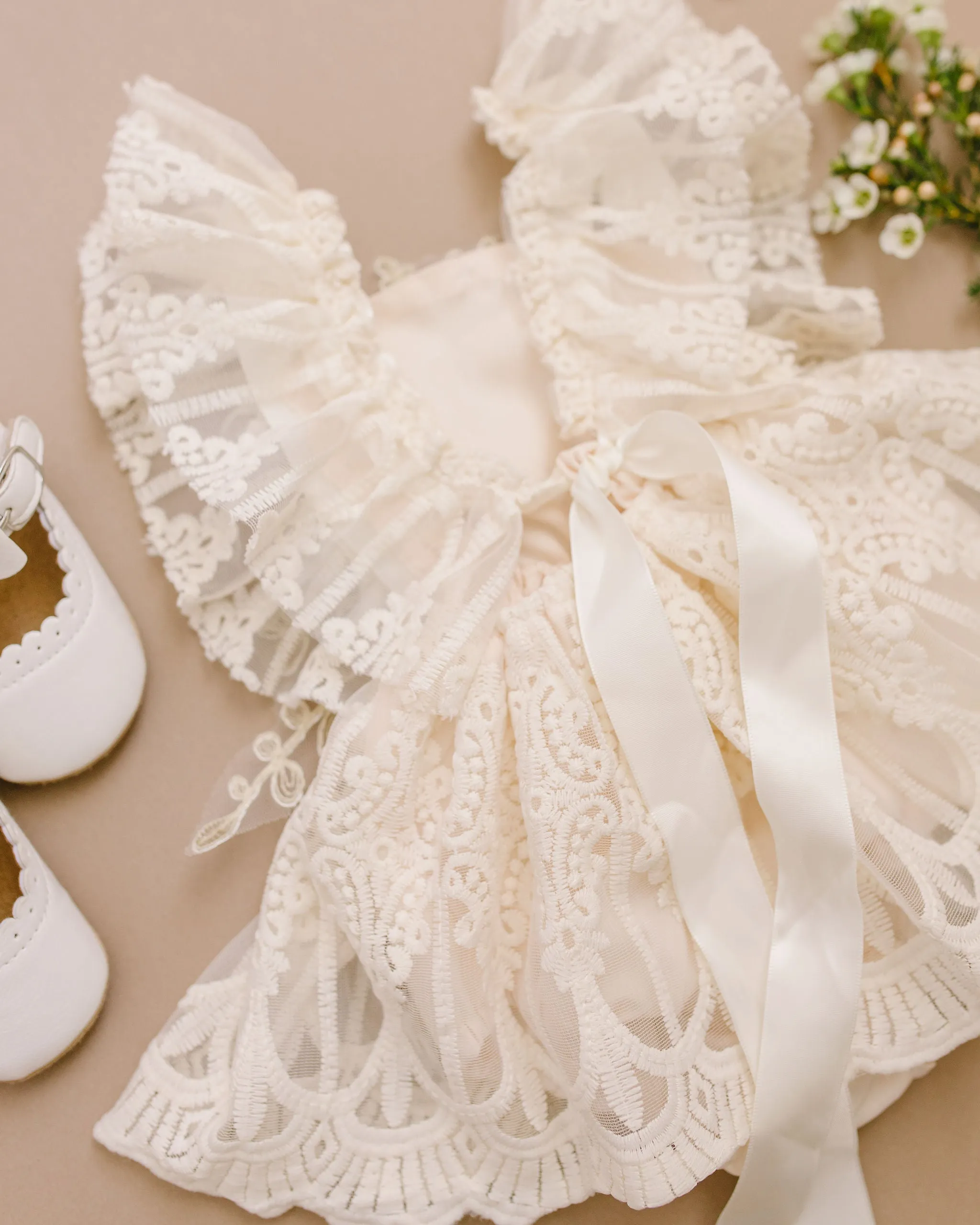 Rosalie Bloom Romper in Cream