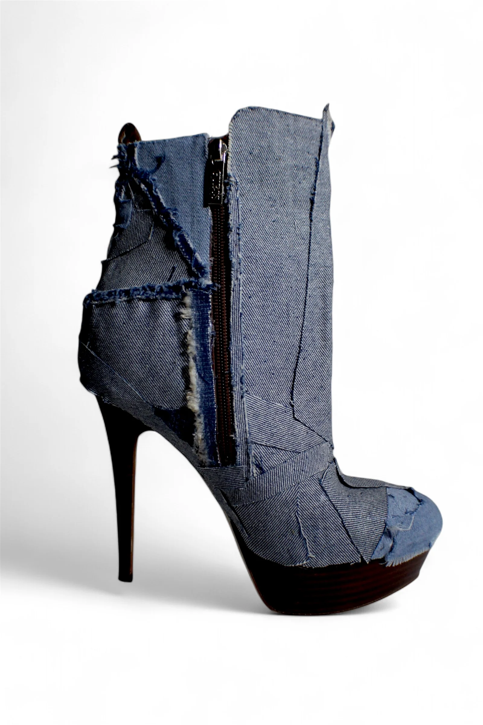 Denim Platform Stiletto Heels