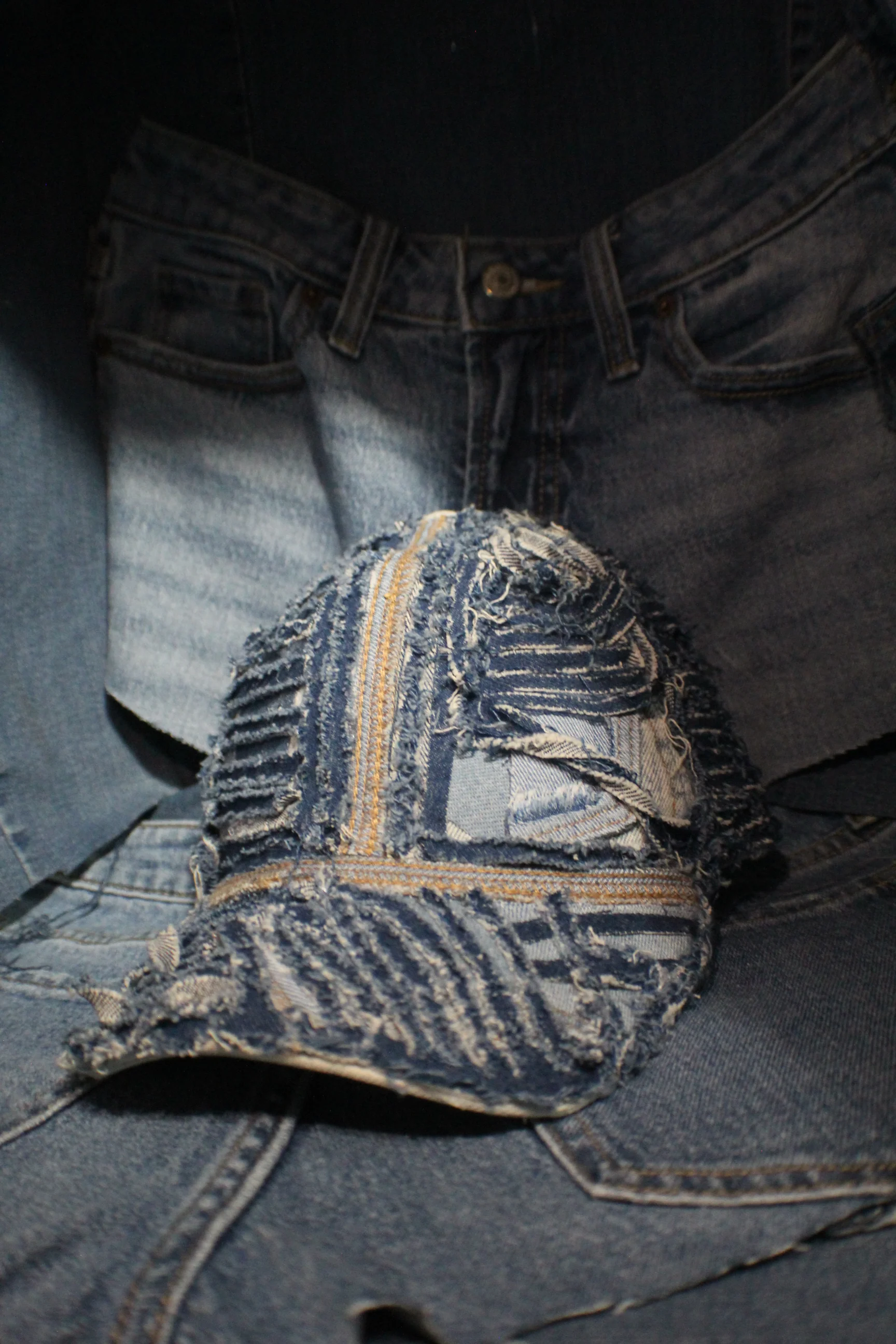 Distressed Blue Denim Hat