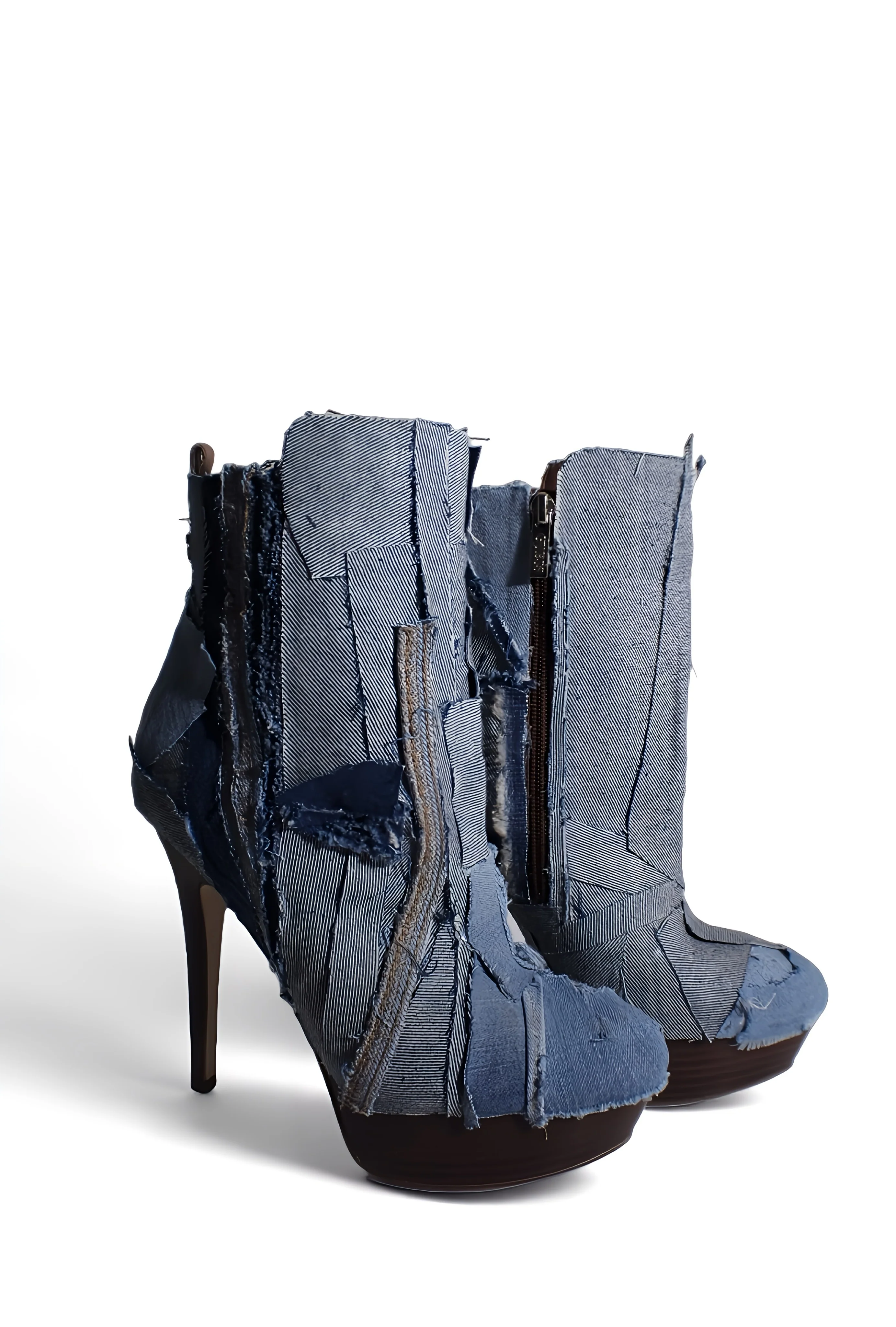 Denim Platform Stiletto Heels