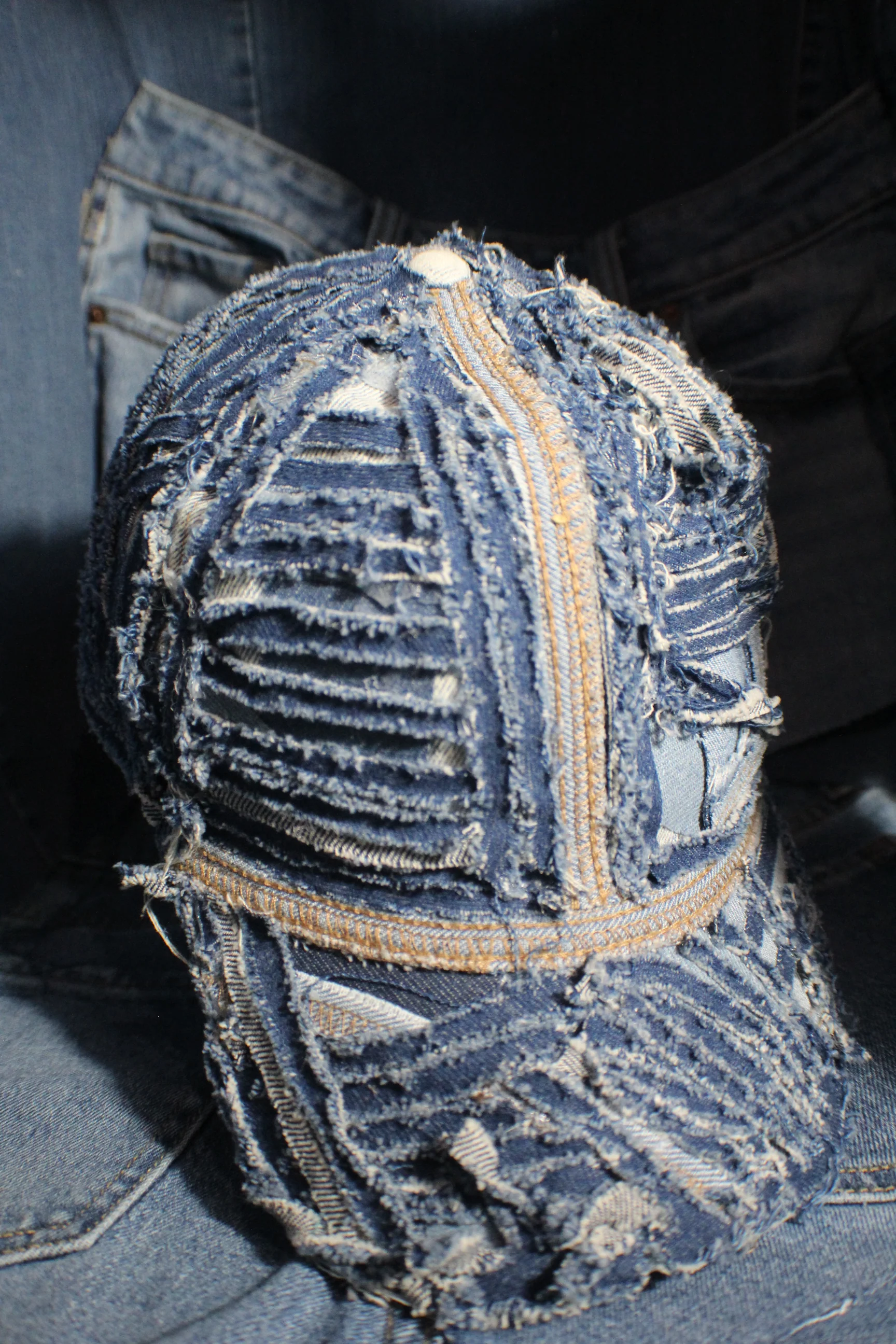 Distressed Blue Denim Hat