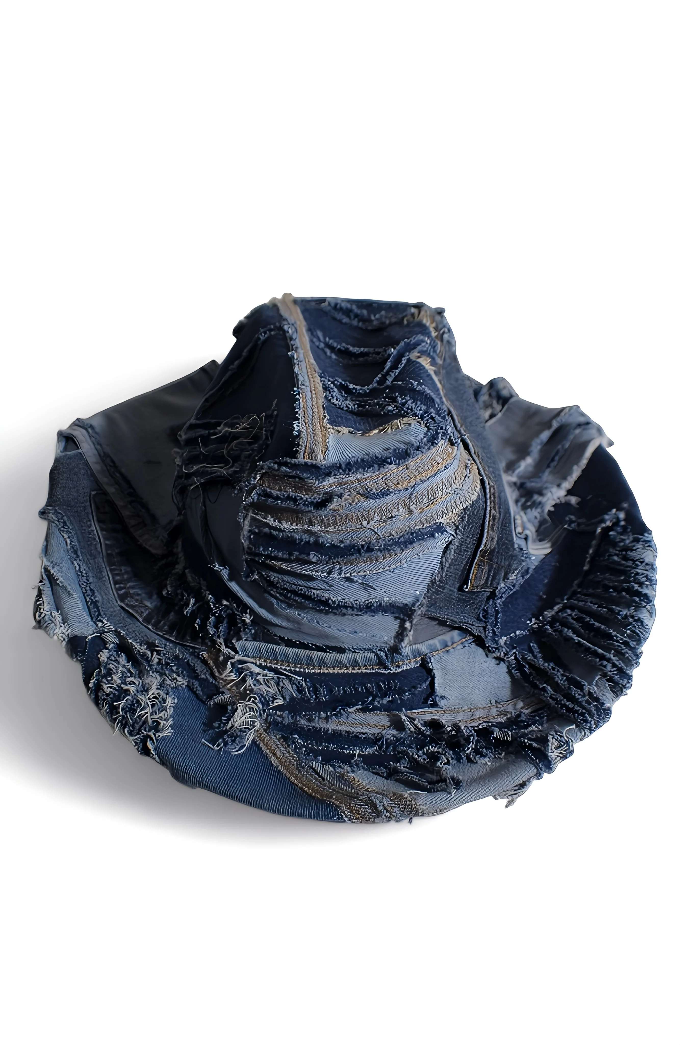 Distressed Denim Patchwork Women's Cowboy Hat