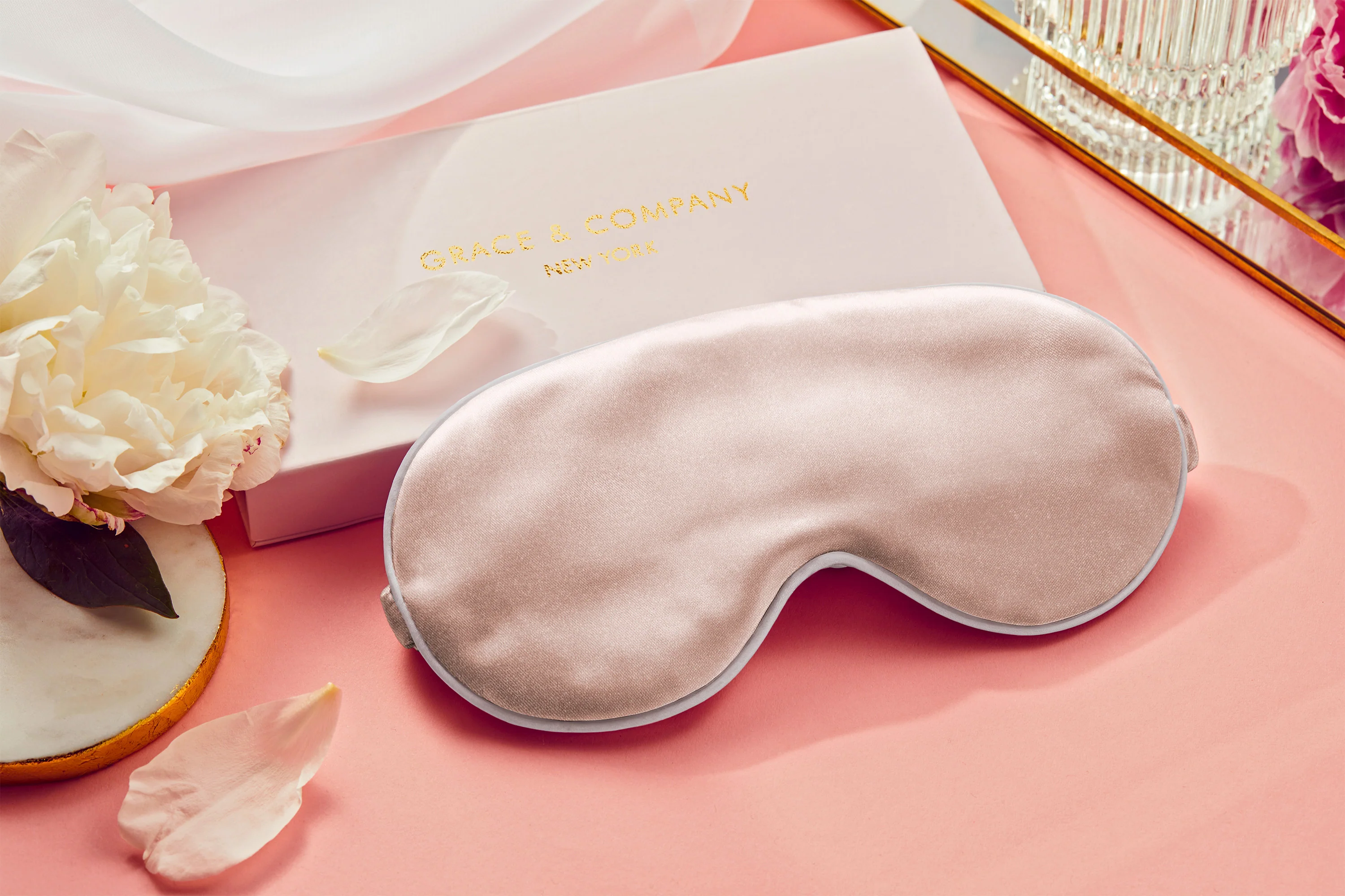 Silky Satin Eye Mask - Peony