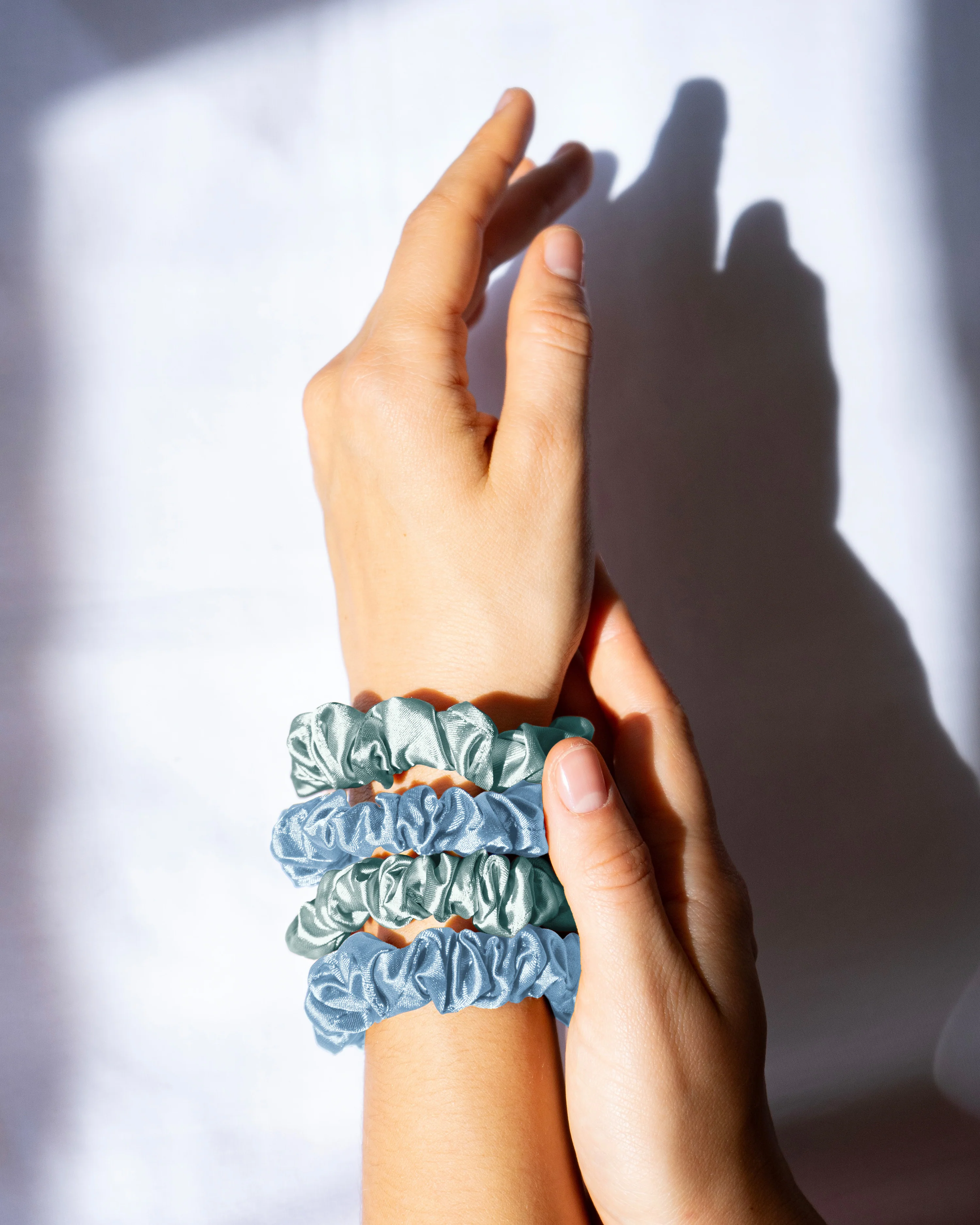 Skinny Satin Scrunchies 4pk - Harbour Island/Sag Harbor