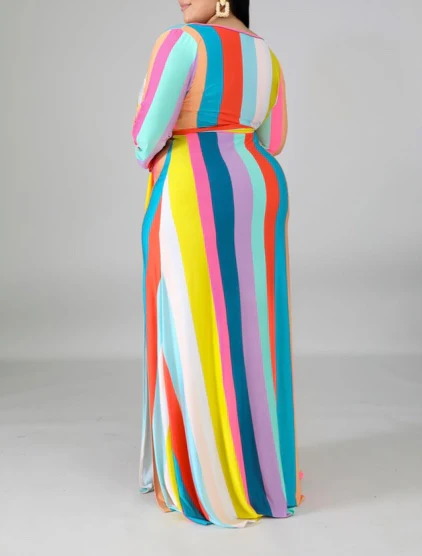 IT'S LOVE STRIPED MAXI DRESS