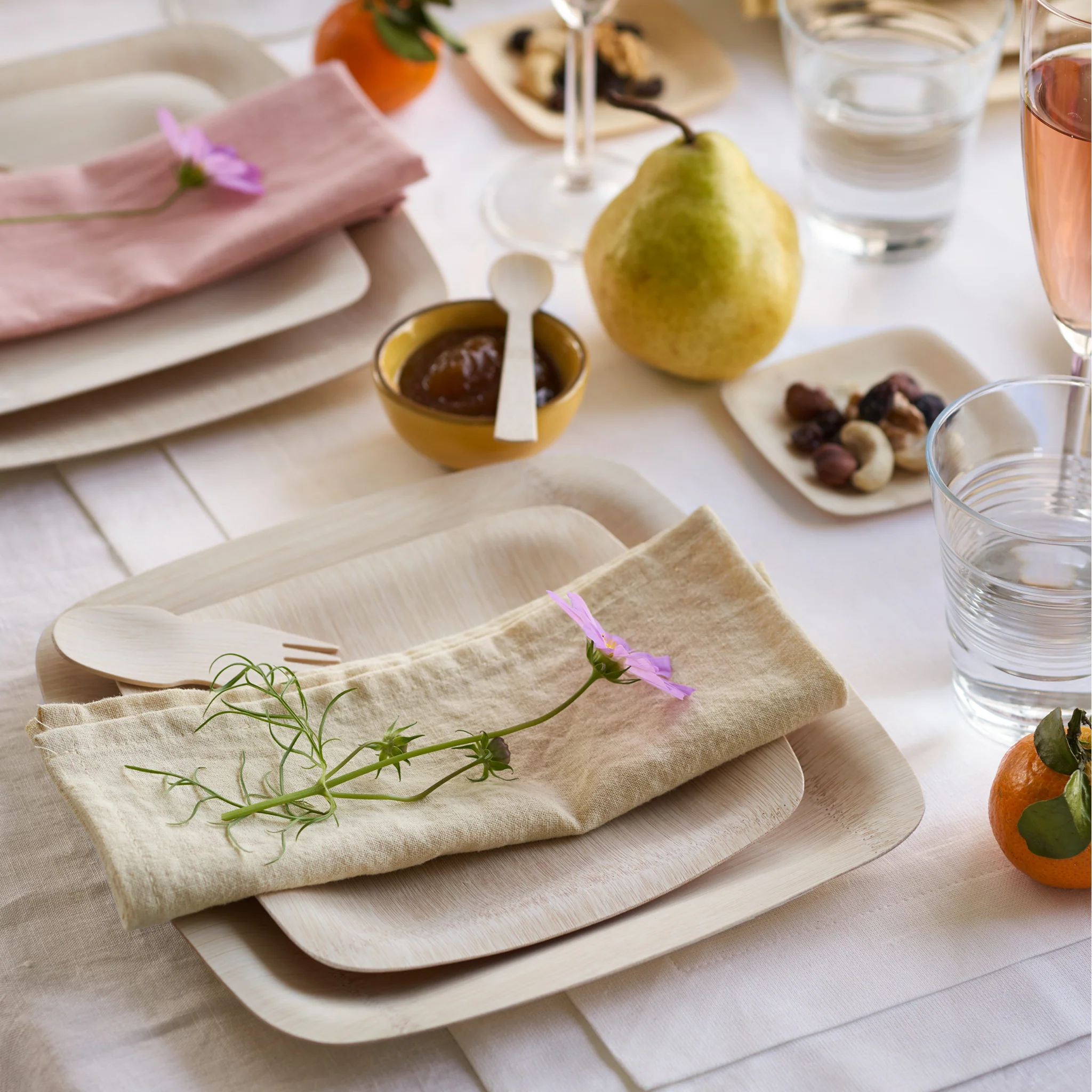 Disposable Bamboo Square Plates