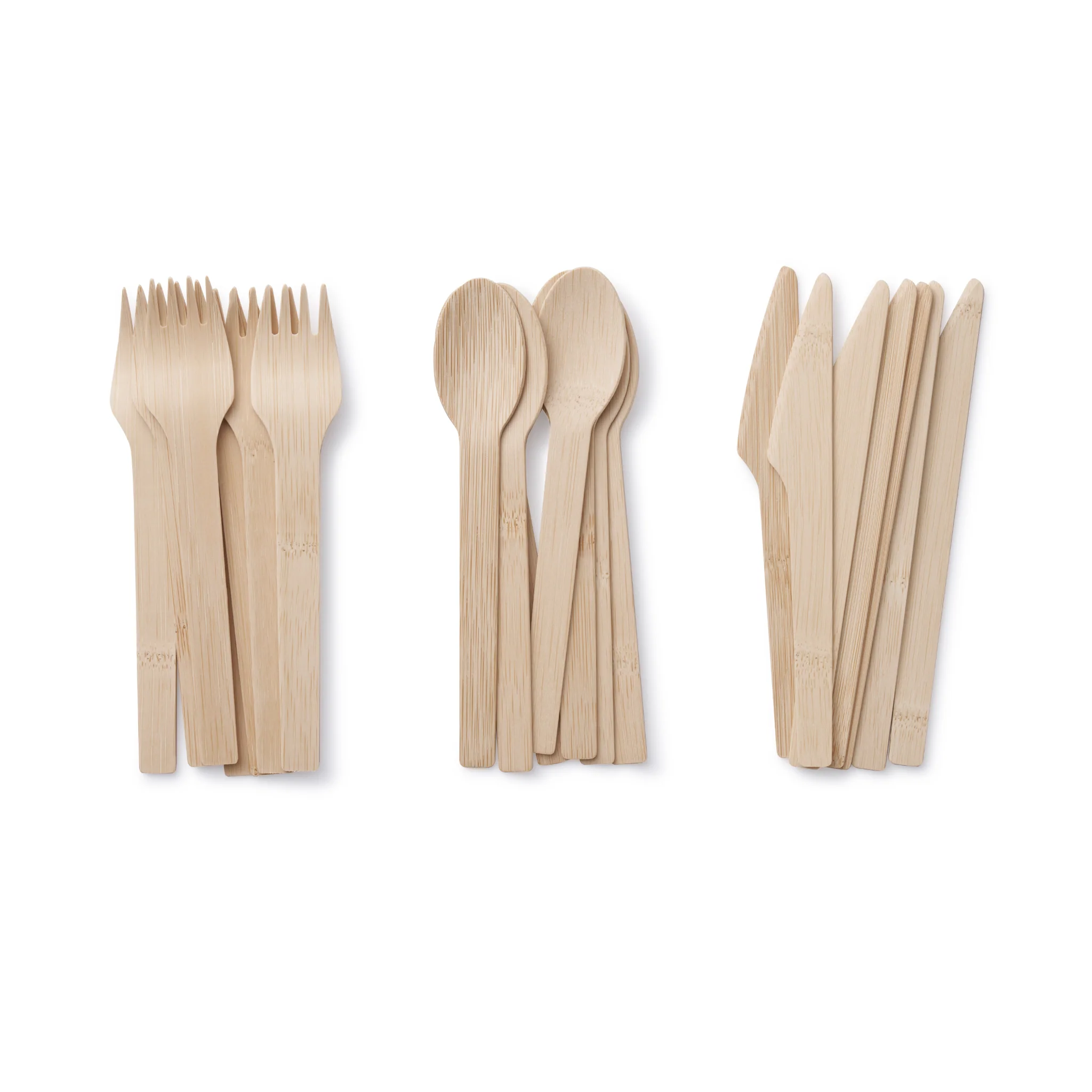 Disposable Bamboo Cutlery Set, 24-piece