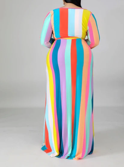 IT'S LOVE STRIPED MAXI DRESS
