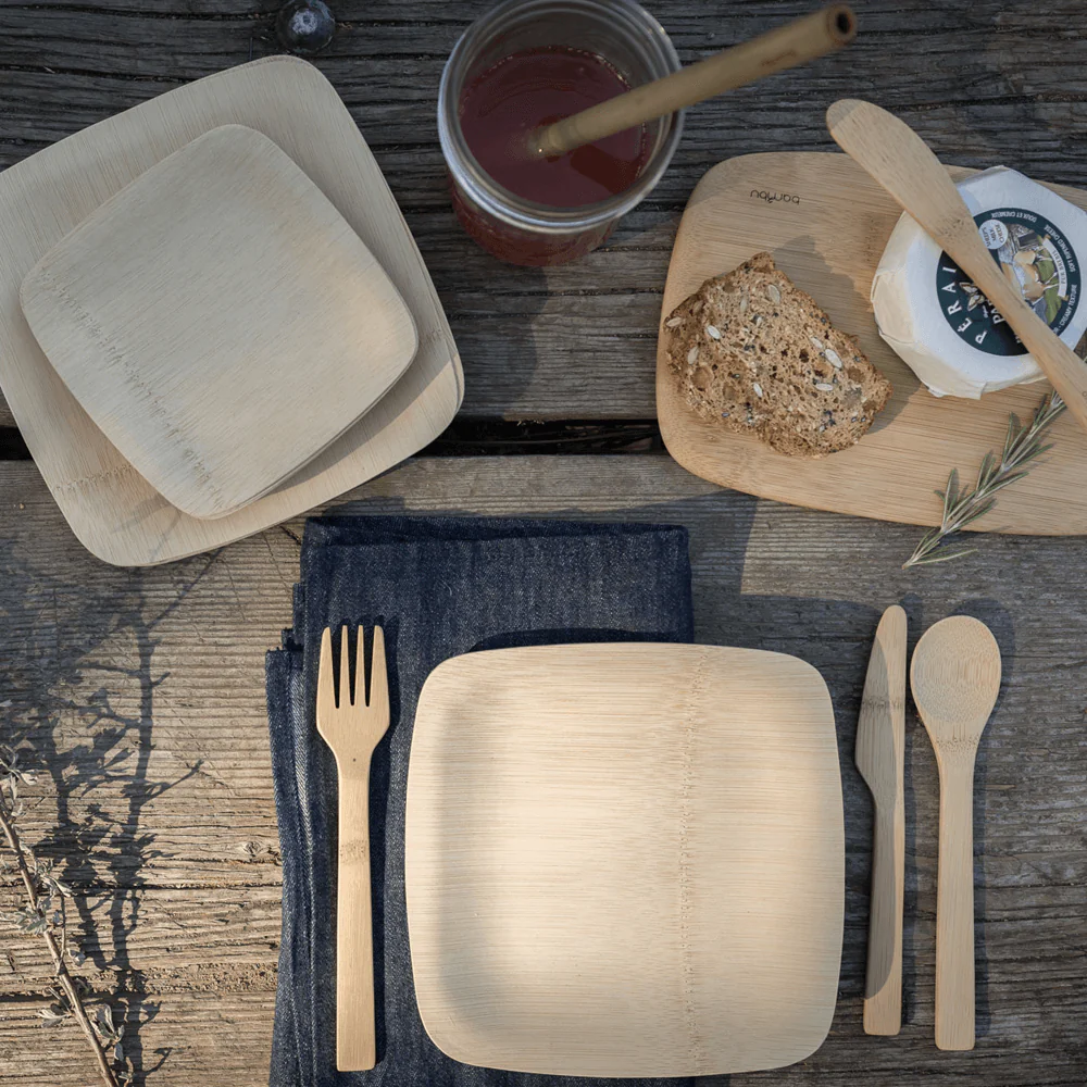 Disposable Bamboo Square Plates