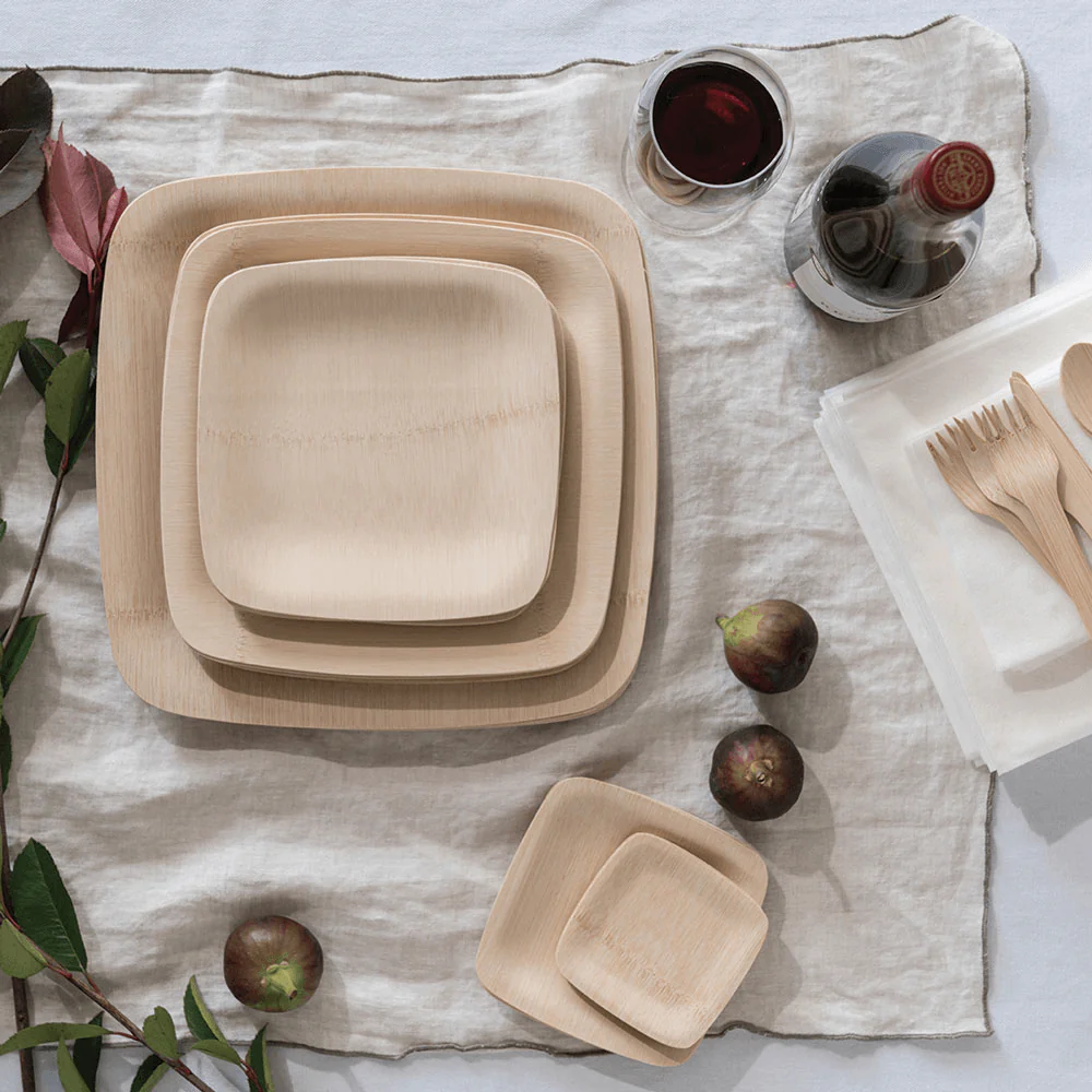 Disposable Bamboo Square Plates