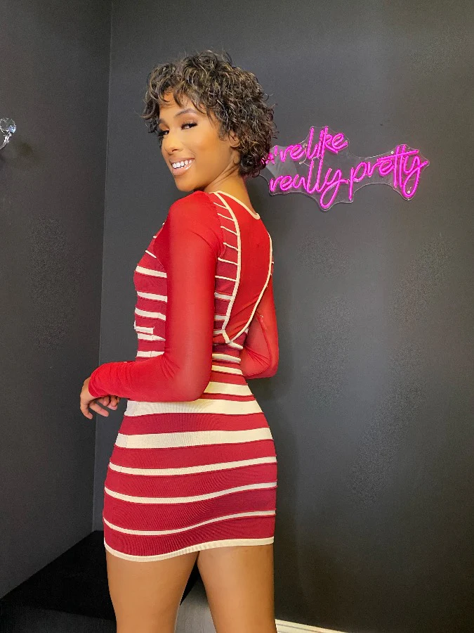 CHERRY BANDAGE DRESS