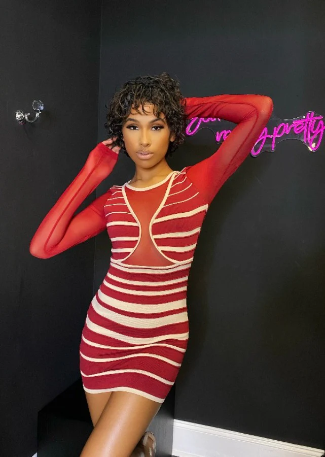 CHERRY BANDAGE DRESS