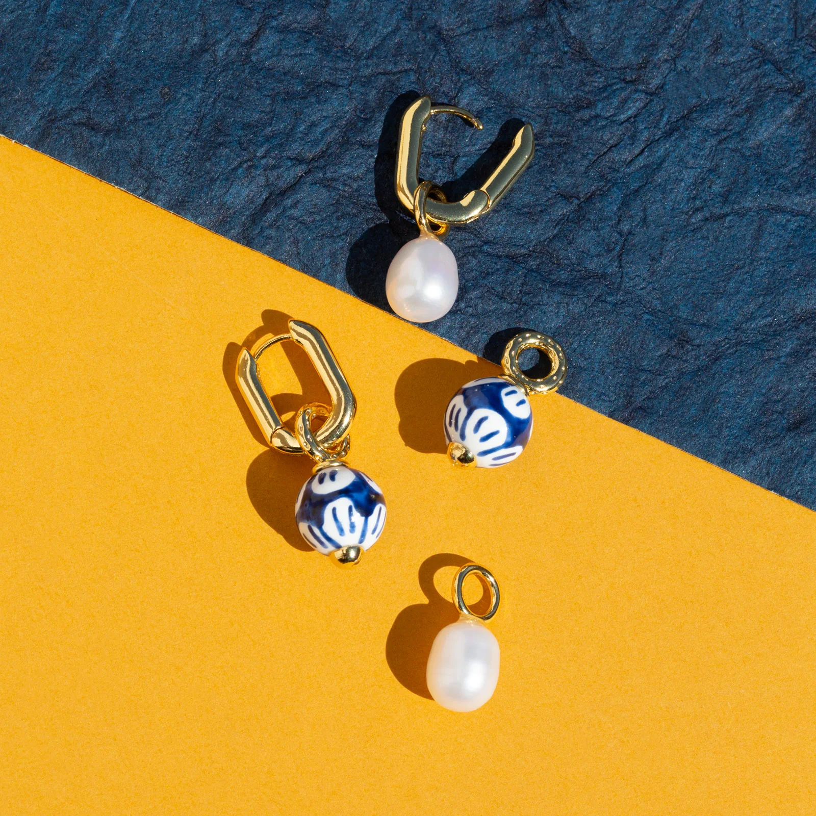 Pearl & Glaze Earring Set