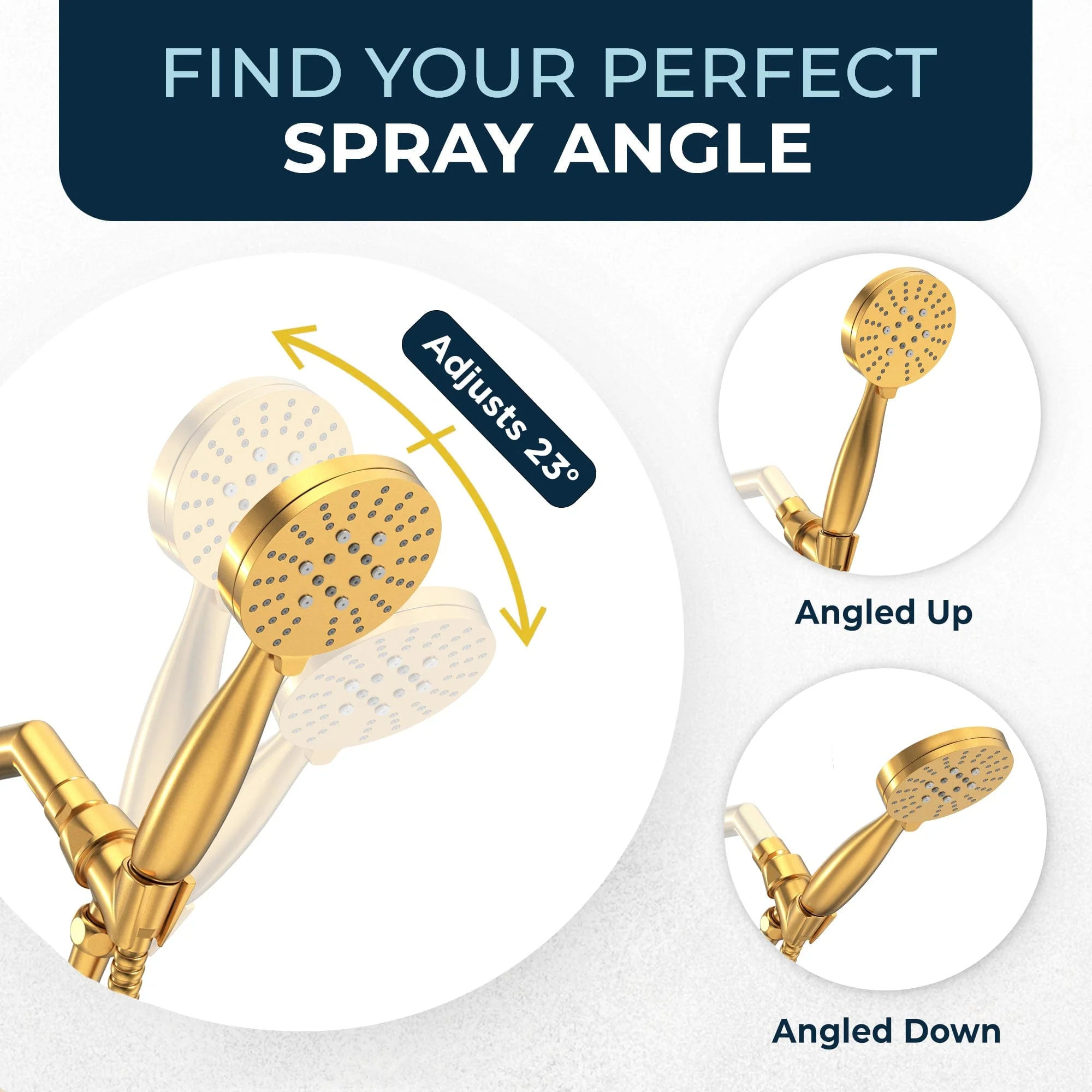 3-Spray Low Flow Handheld Shower Head Set