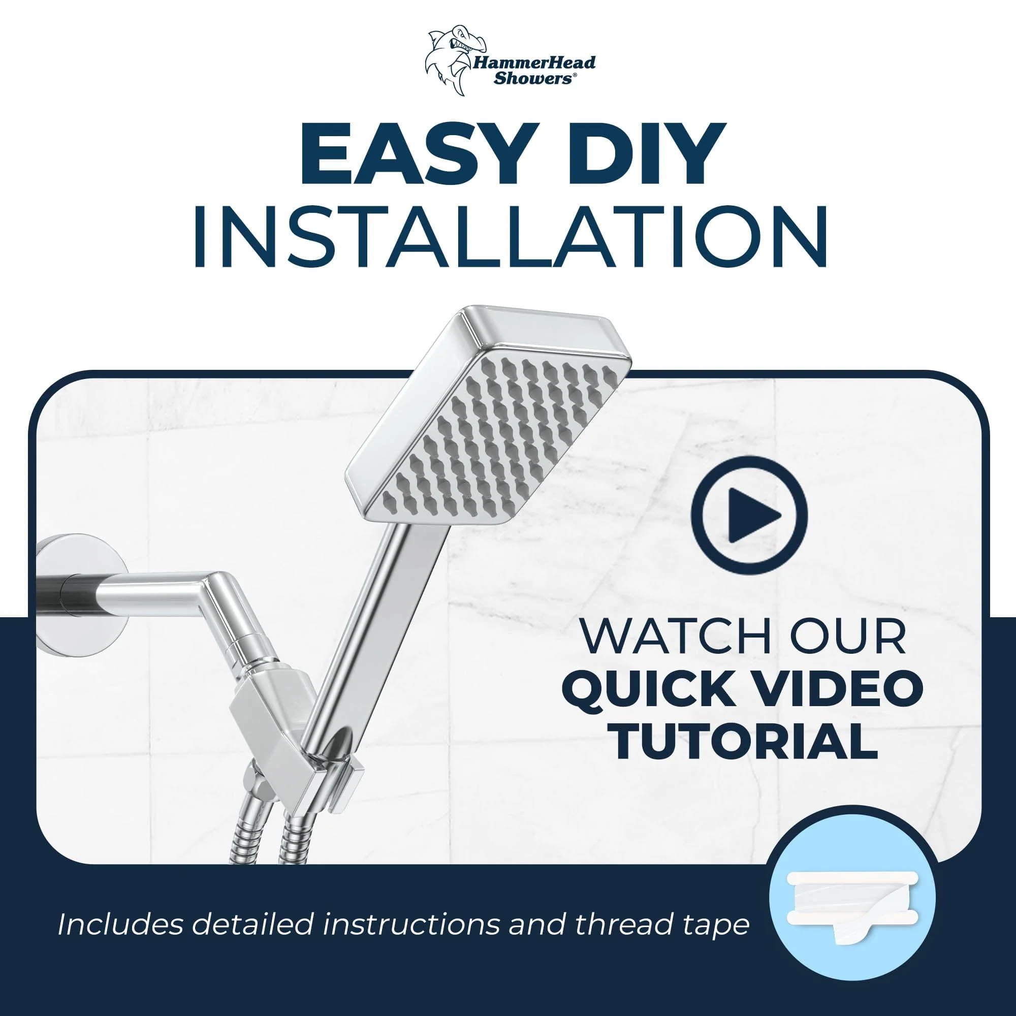 1- Spray Square Handheld Shower Set