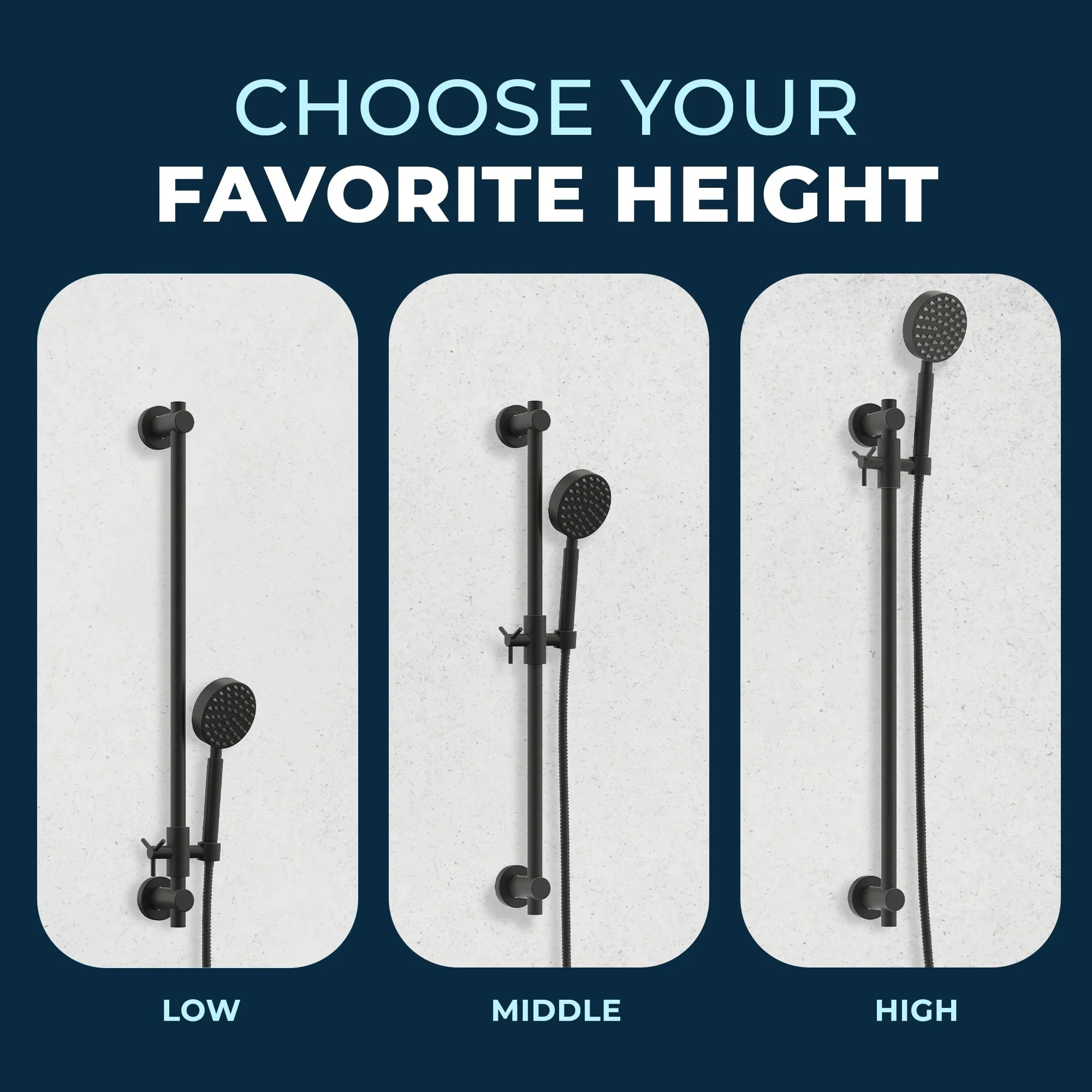 Slide Bar with Handheld Shower Head Set