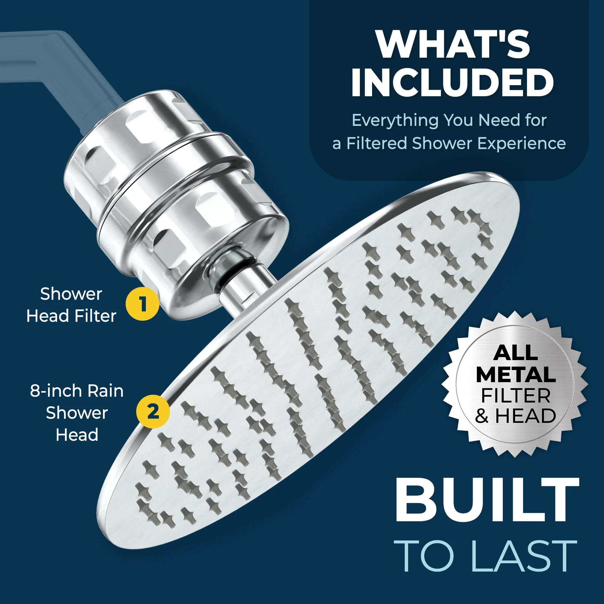 8 Inch Rain Shower Head with Shower Head Filter