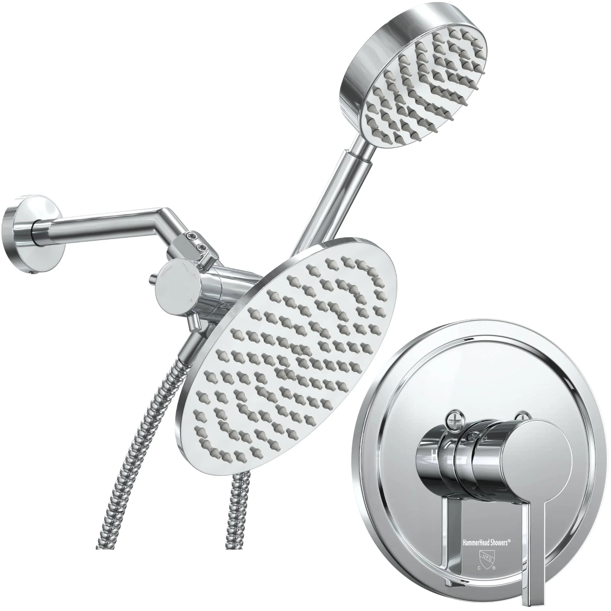 1-Handle Valve and Trim Shower System wtih Dual Shower Head