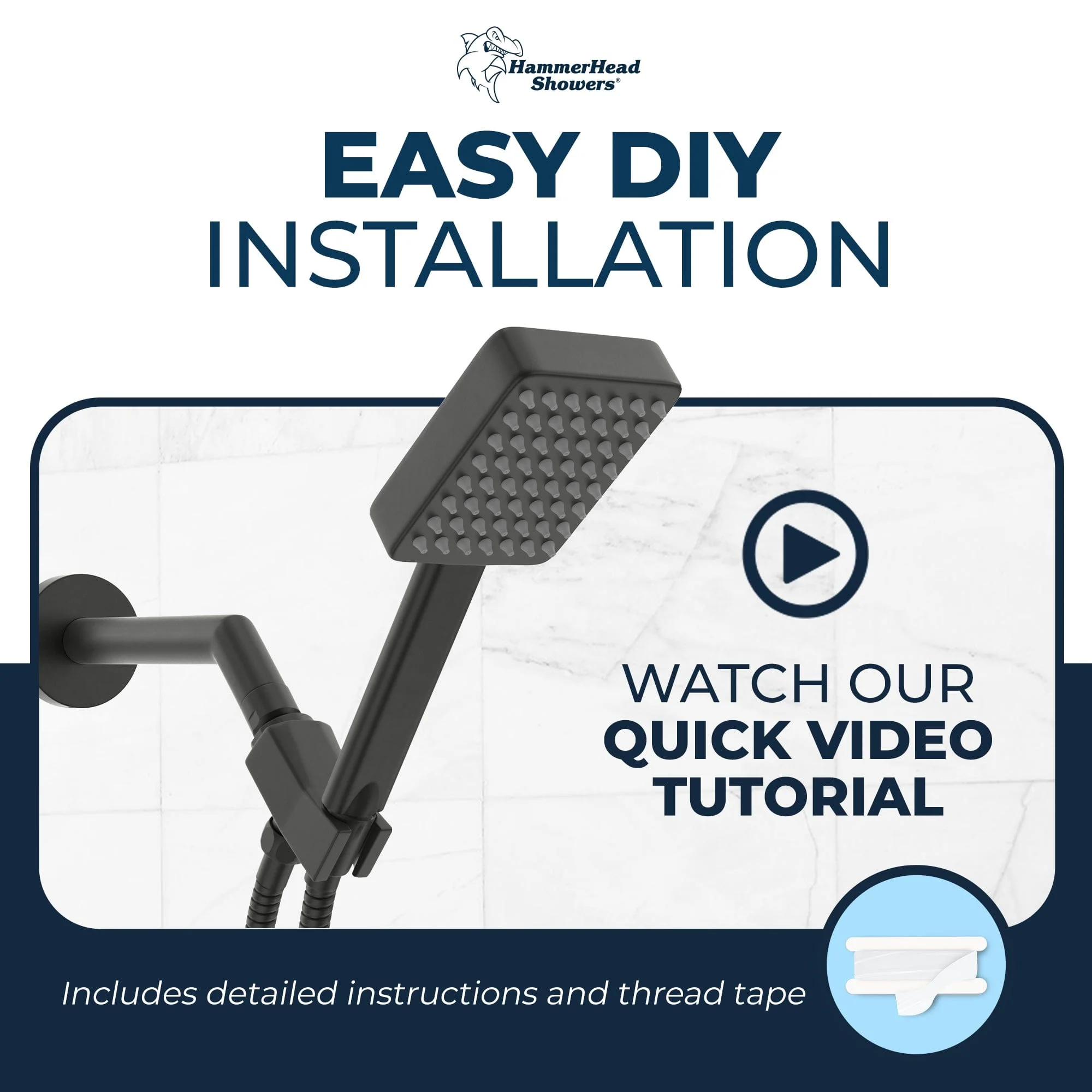 1- Spray Square Handheld Shower Set