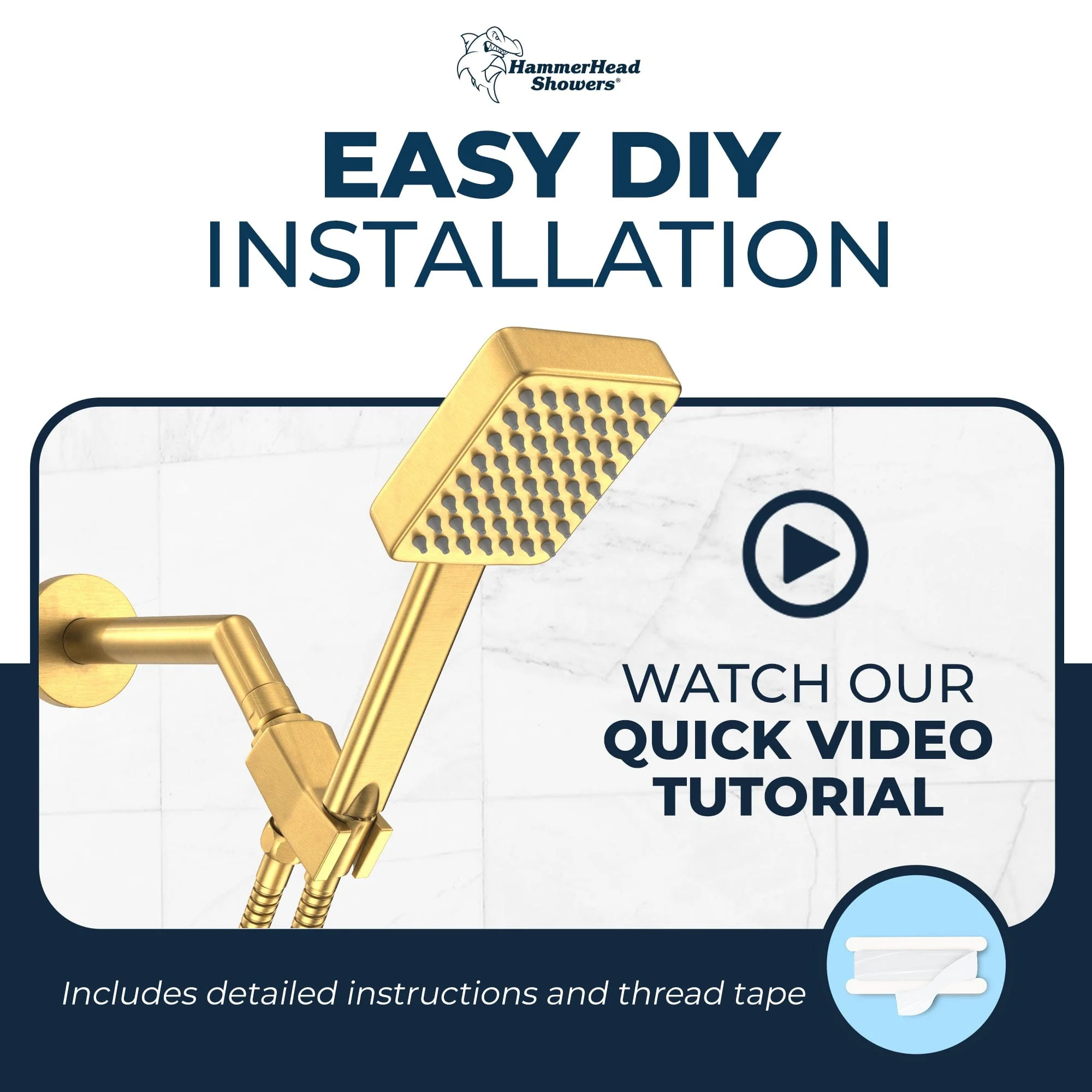 1- Spray Square Handheld Shower Set