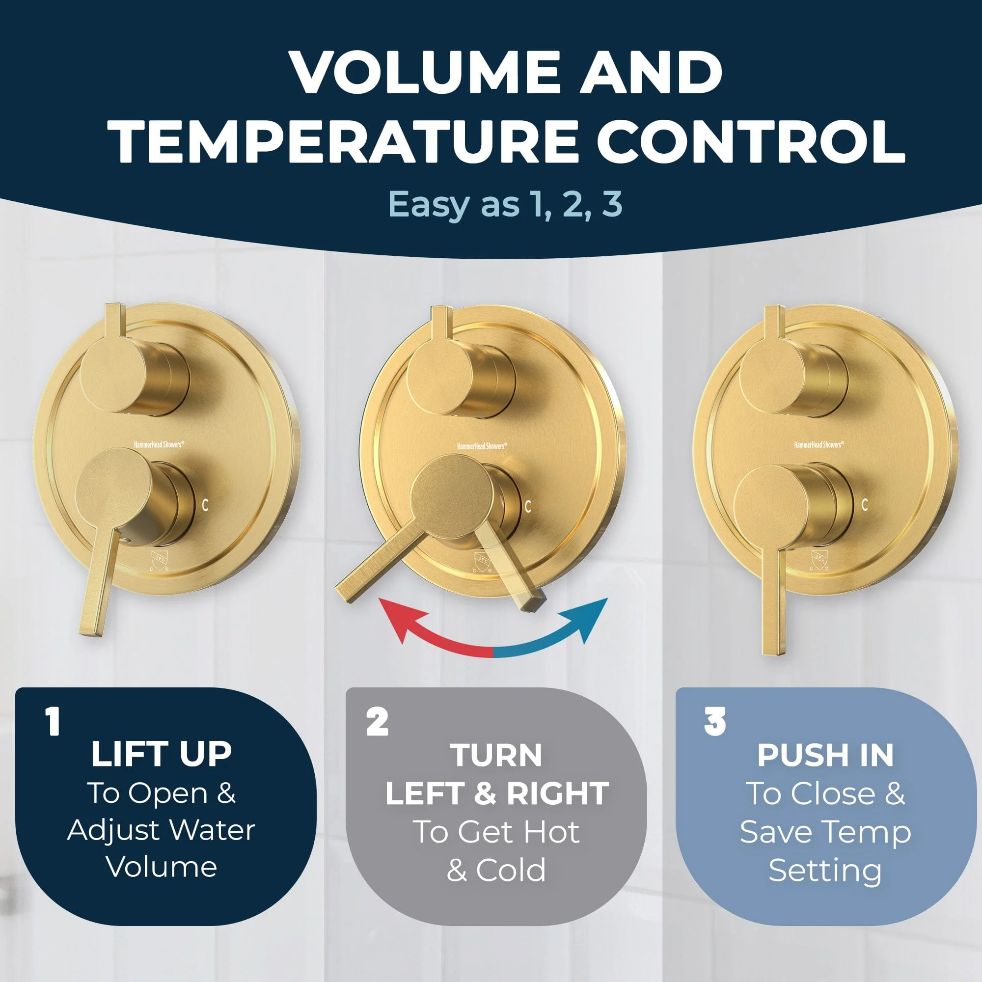 2-Handle Valve and Trim with Built-In Diverter